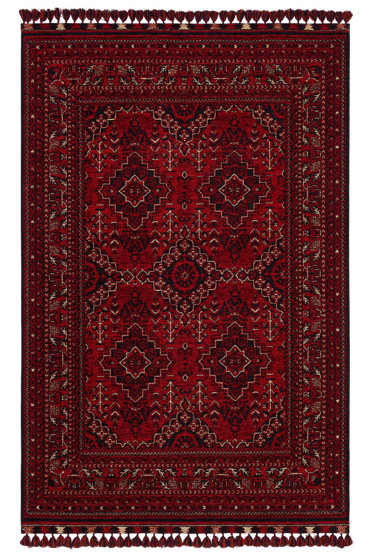 Neşem Halı Boutique EKOHALI Buhari BHR 05 Red Akrilik Şönil İle Üretilen, Kaymaz Tabanlı Makine Halısı.