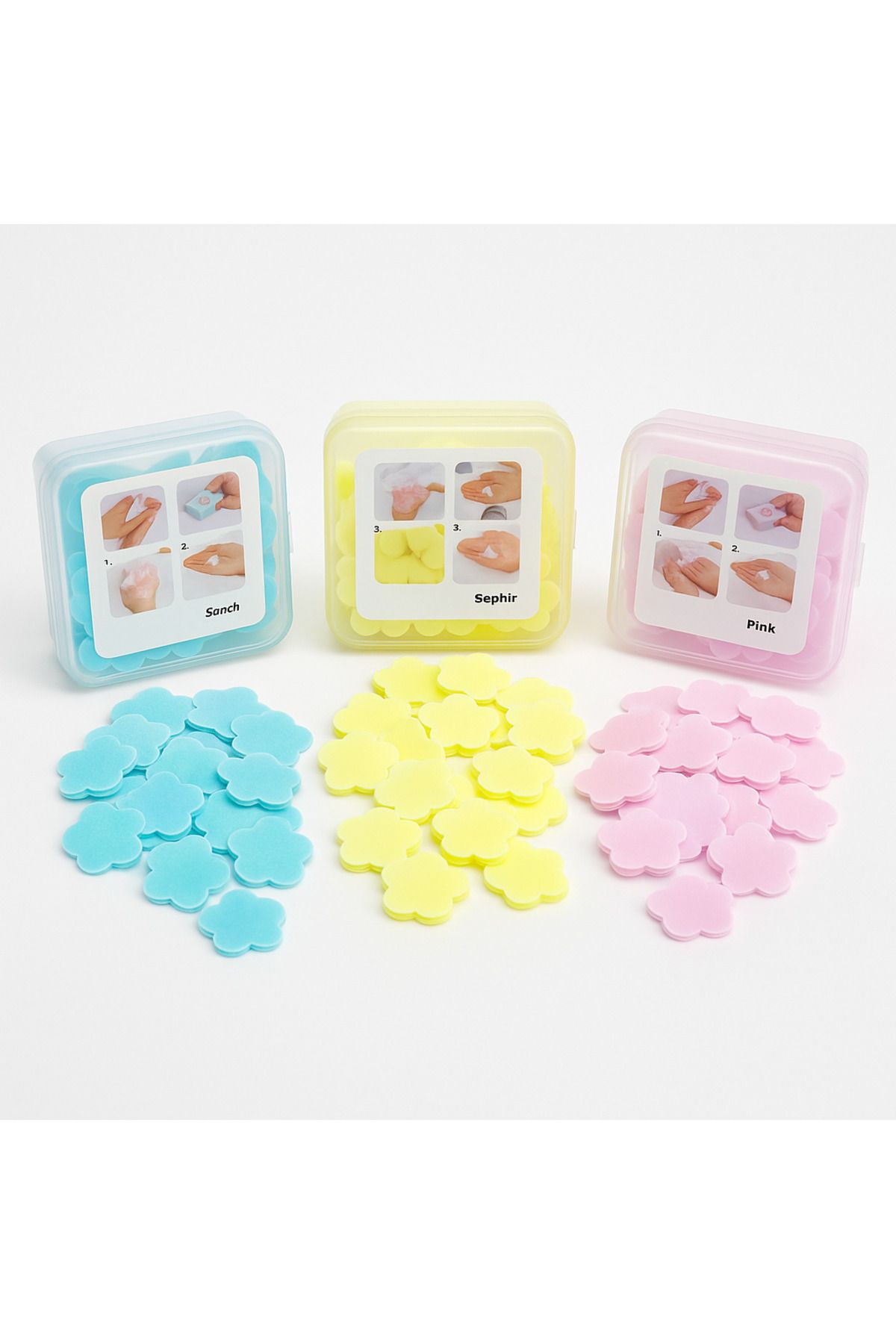 Fahra Natural Sihirli Sabun 4 Lü 400 Yaprak Pembe - Beyaz - Sarı - Mavi