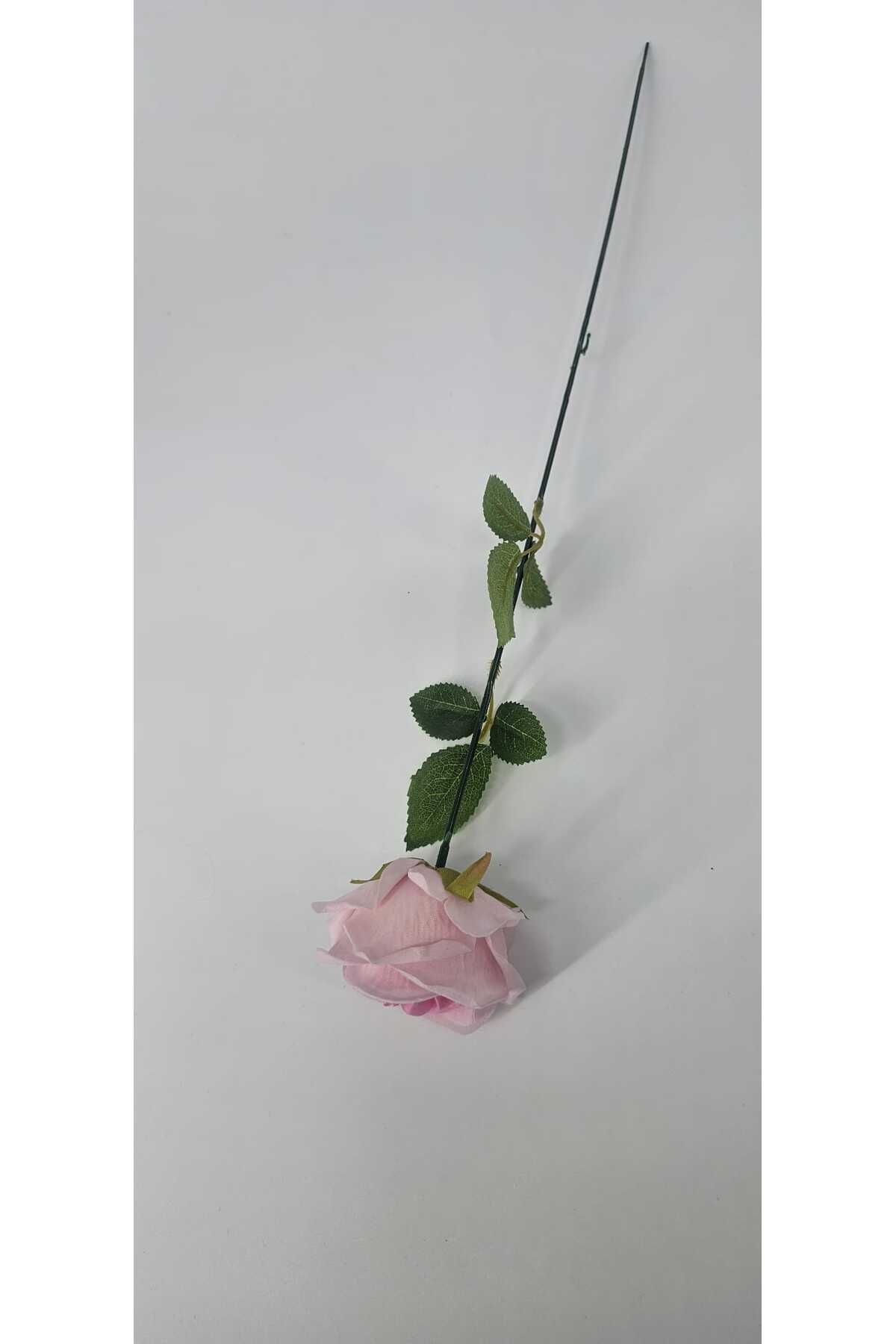 YASİMA Yapay Kadife Gül 1 Adet Açık Pembe 50 cm VazoDekor Gelin Çiçeği ev Süsü