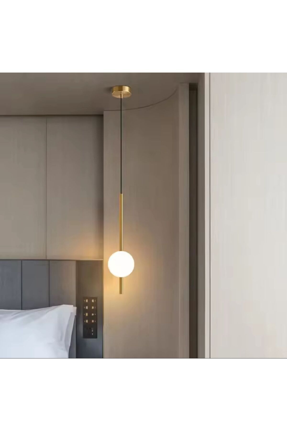 Vonalight Desıng Project Tekli Yatakbaşı,Banyo,Sarkıt,lamba,led Aydınlatma,dekoratif 3000K Işık, Akrilik Cam Çap.8cm,Boy.50cm