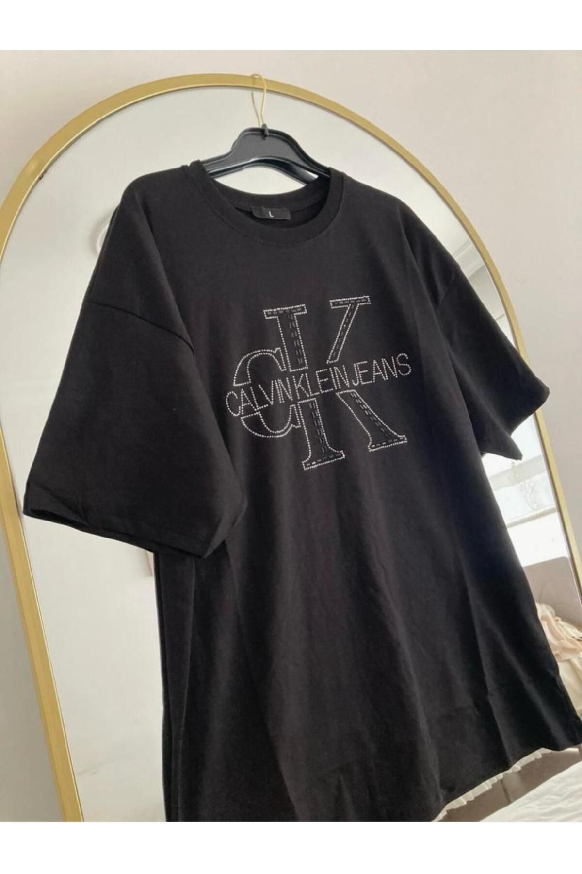 ck Rstm butik taş baskılı kolsuz penye tişört