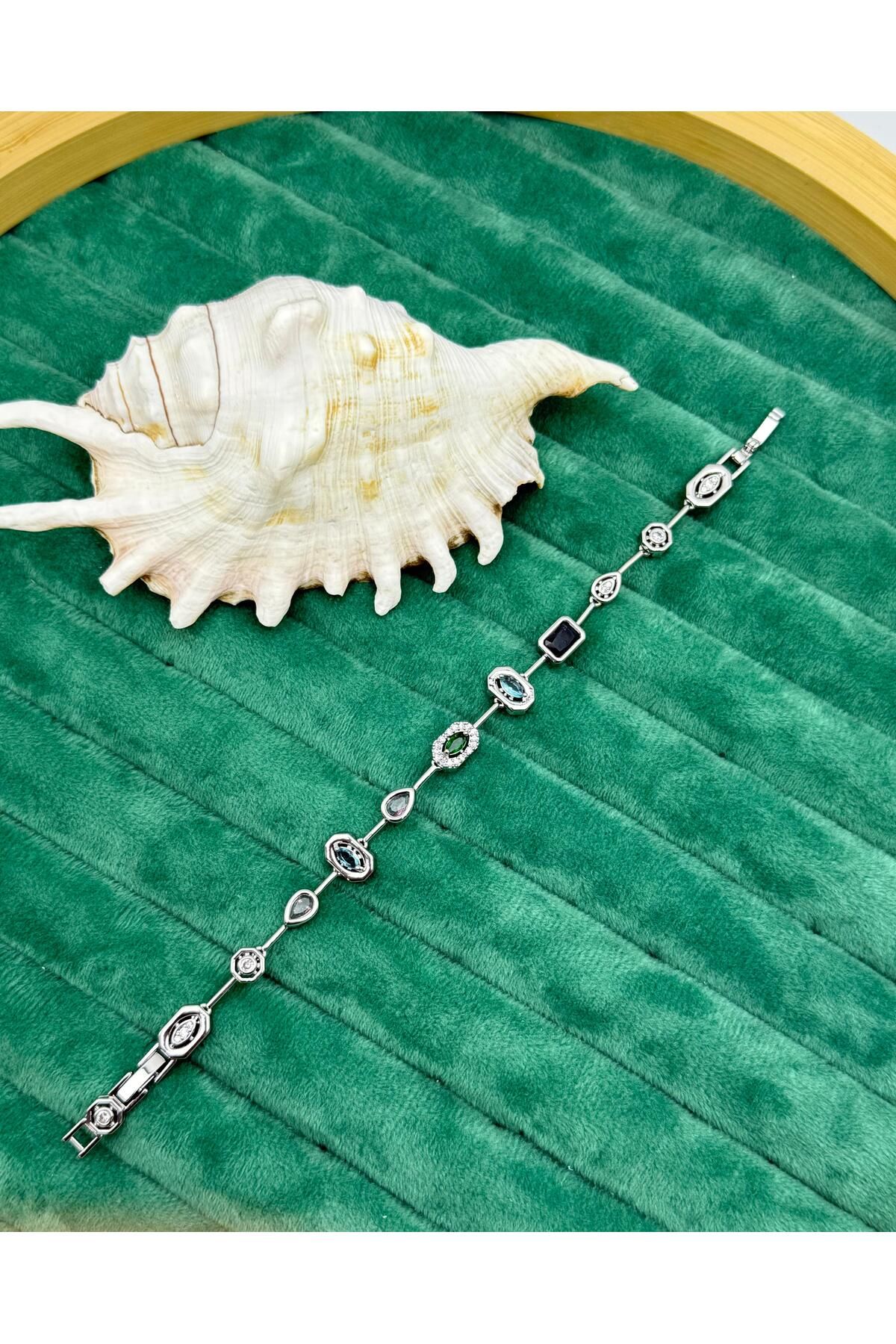 ilvesa shop Steel Çok Taşlı Y Bilekliği Y Kolye Bilekliği