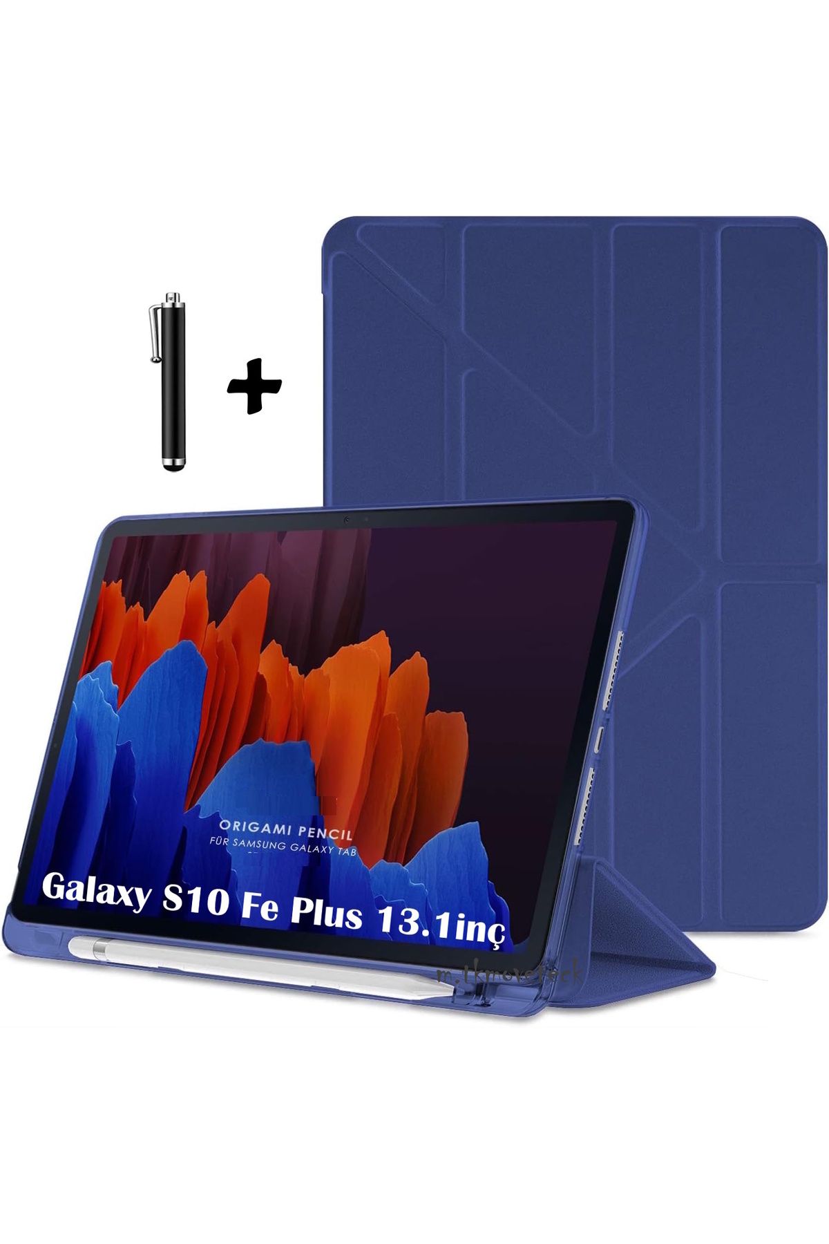m.tk moveteck Samsung Galaxy Tab S10 Fe Plus 13.1 inç Kılıf Kalem Bölmeli Katlanabilir Standlı Yumuşak SilikonX620