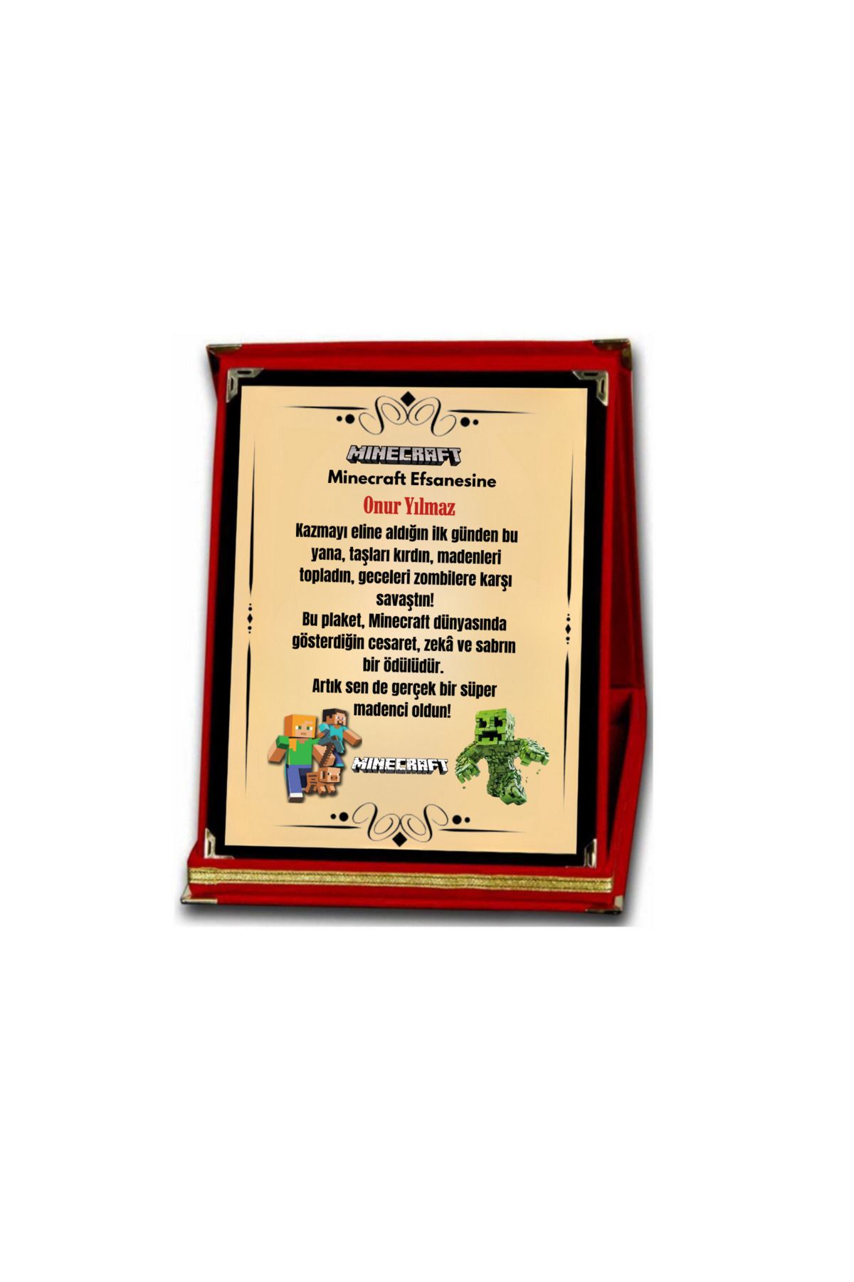 ALPŞAN TİCARET Mınecraft Ödül Plaketi Mınecraft Hediye İsme Özel