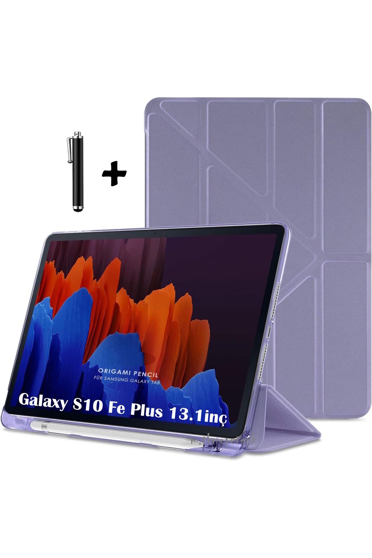 m.tk moveteck Samsung Galaxy Tab S10 Fe Plus 13.1 inç Kılıf Kalem Bölmeli Katlanabilir Standlı Yumuşak SilikonX620