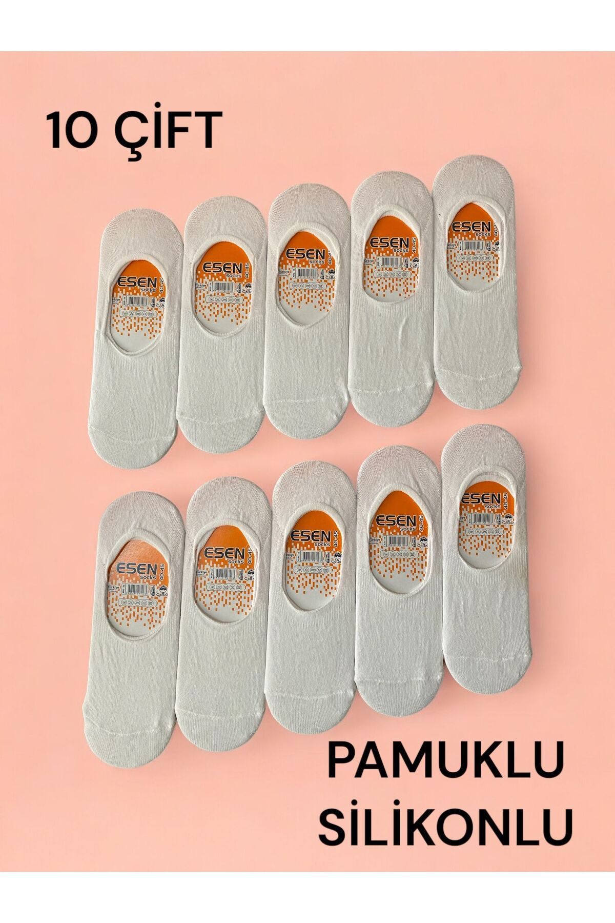 Golovin 10 Çift Silikonlu Pamuklu Unisex Babet Çorap