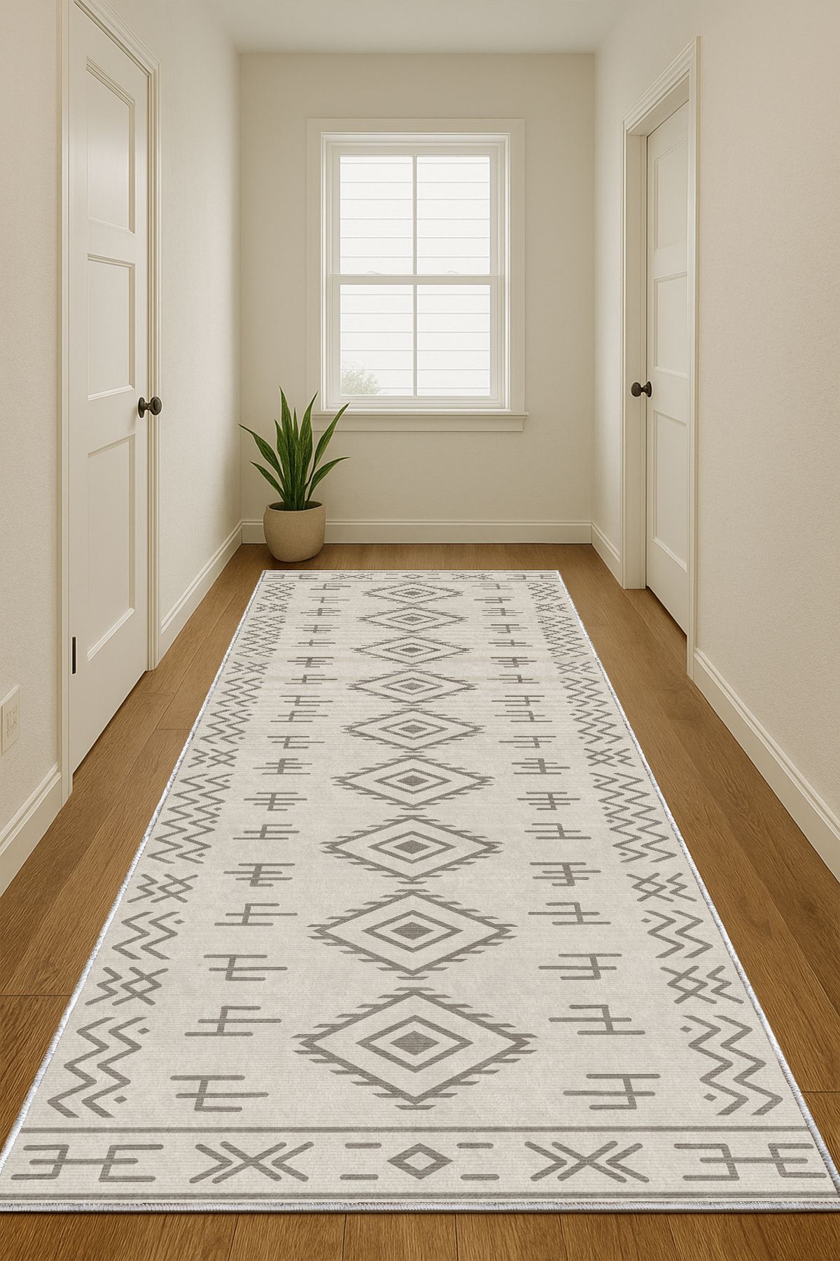 COZIE HOME Makinede Yıkanabilir Kaymaz Taban Leke Tutmaz Modern Kesme Yolluk Mutfak Koridor Halısı Yolluk-58