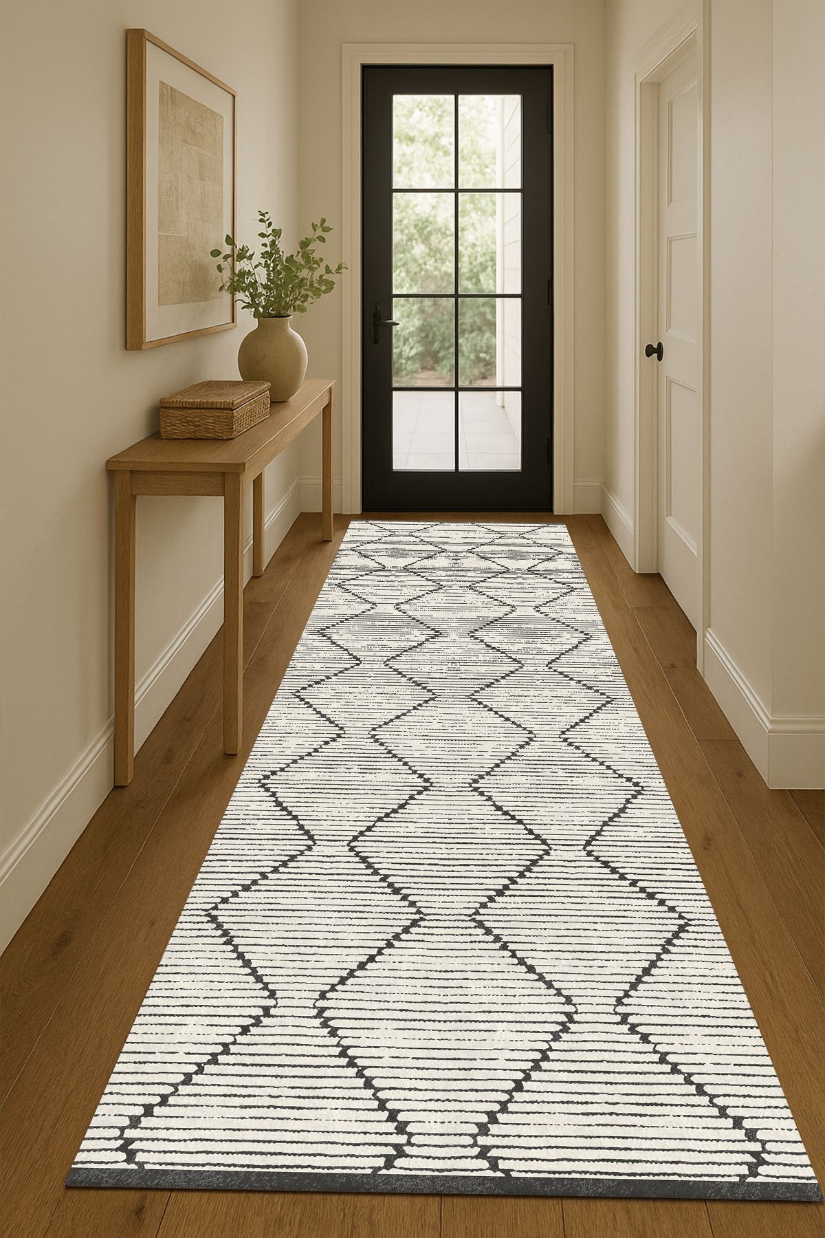COZIE HOME Makinede Yıkanabilir Kaymaz Taban Leke Tutmaz Modern Kesme Yolluk Mutfak Koridor Halısı Yolluk-59