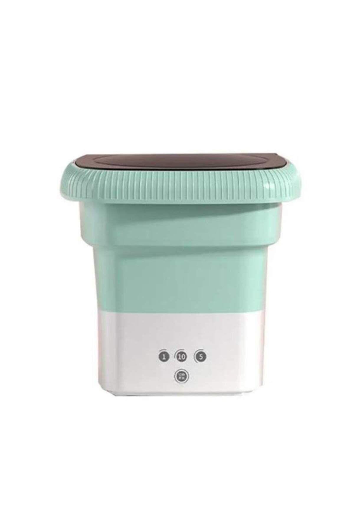 SIKS Mini Mașină De Spălat, Portabilă Și Pliabilă, 3 Programe De Spălare, Verde/alb - Adult