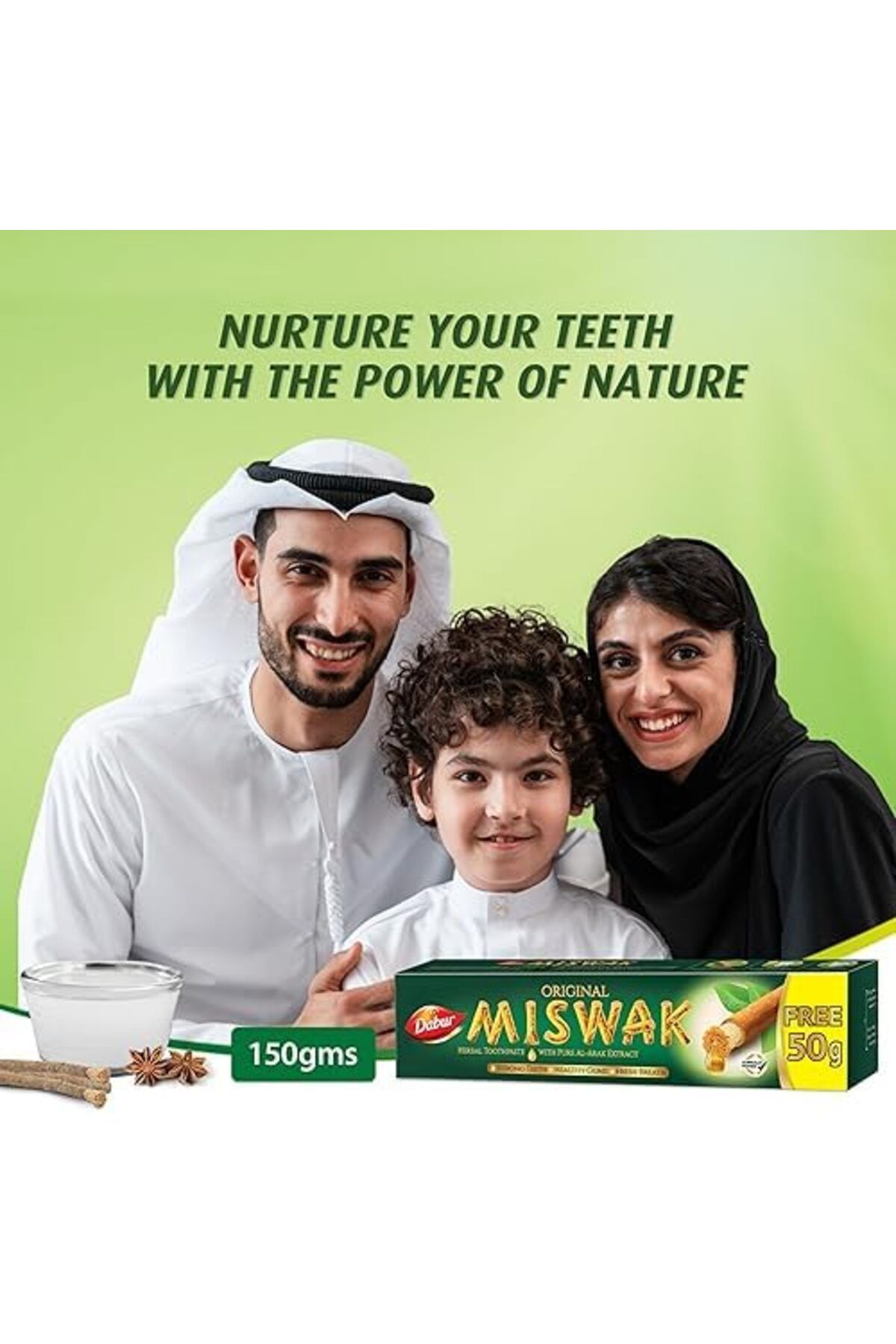 Dabur-Miswak Toothpaste (120 + 50g Free) | Formulated With Pure Extracts Of Al Arak | For Healthy Gu 4