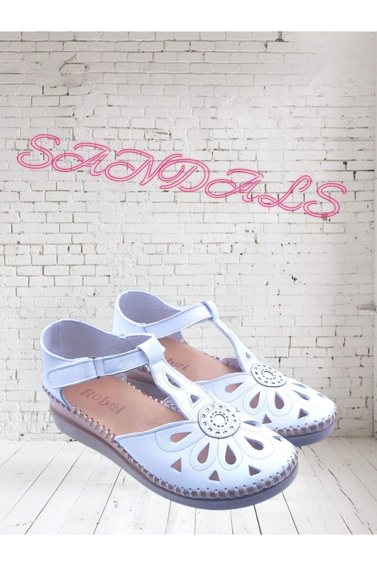 Escarpinshoes KADIN HAKİKİ DERİ KAFESLİ GÜNLÜK SANDALET