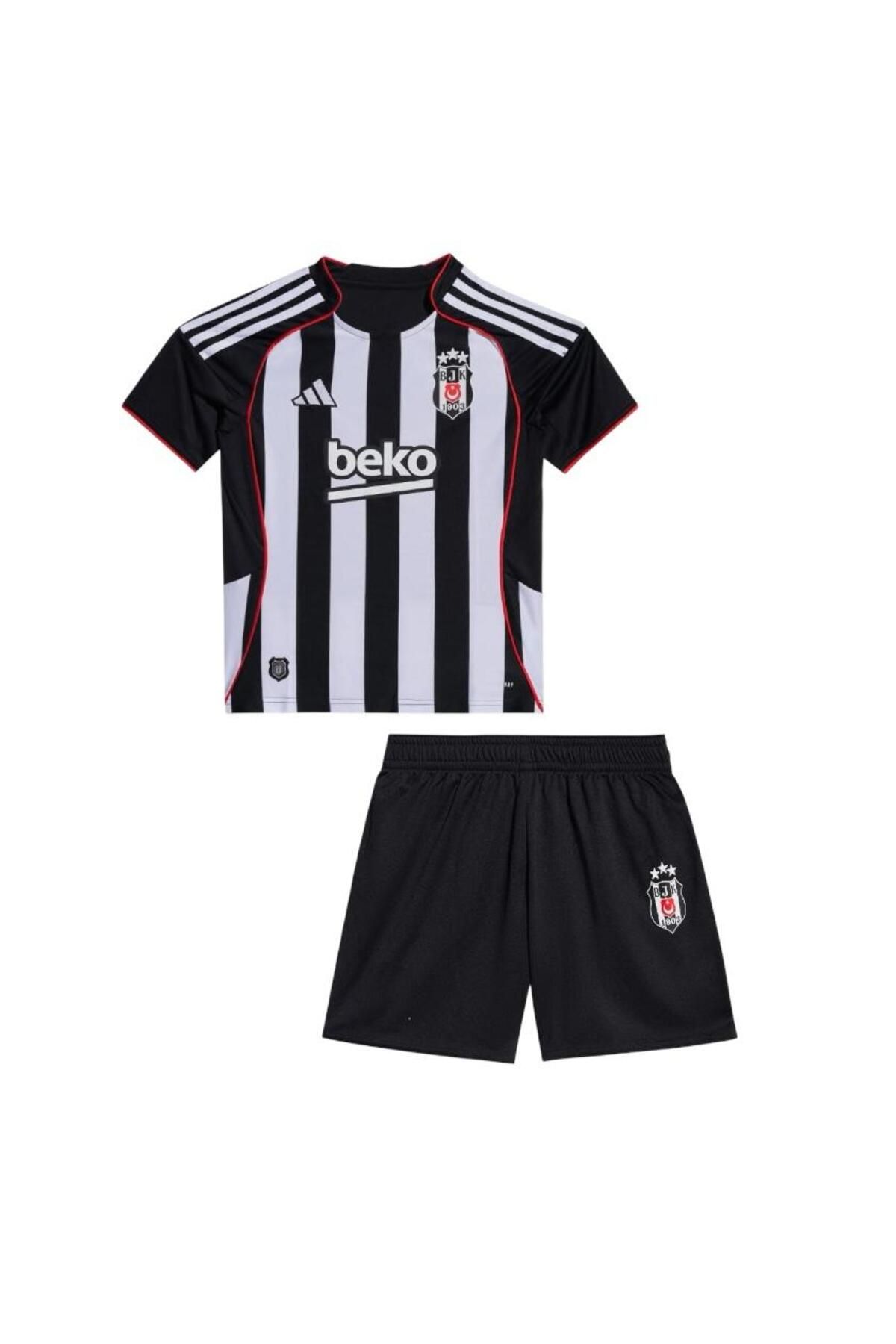 FOLKLORİST Beşiktâş-isimsiz Siyah/beyaz 25/2026 Yeni Sezon Çocuk Taraftar Futbol Forması 2’li Seti