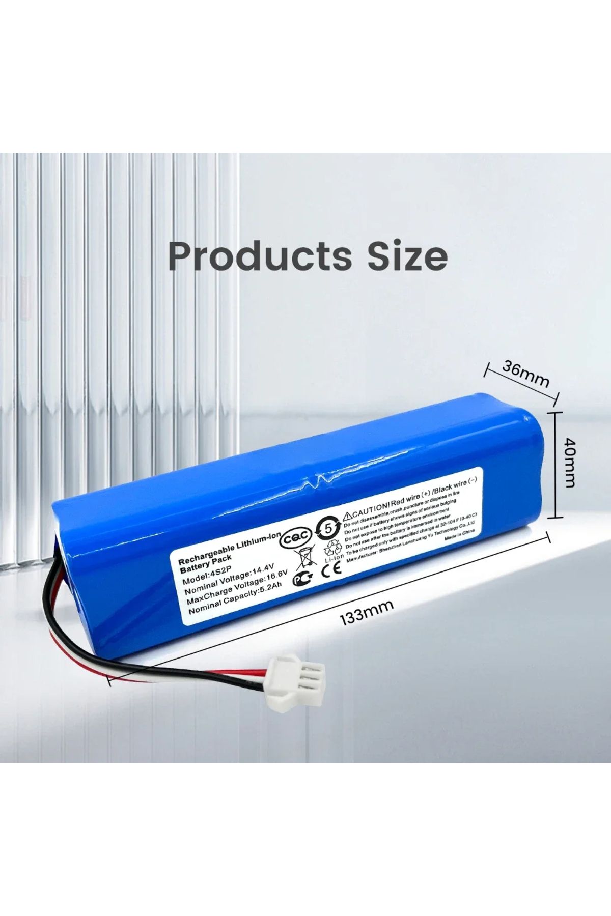 LİONİQ Lydsto R1 Uyumlu Batarya (ORJİNAL KAPASİTE) 5200mah Pil Akıllı Robot Süpürge Bataryası