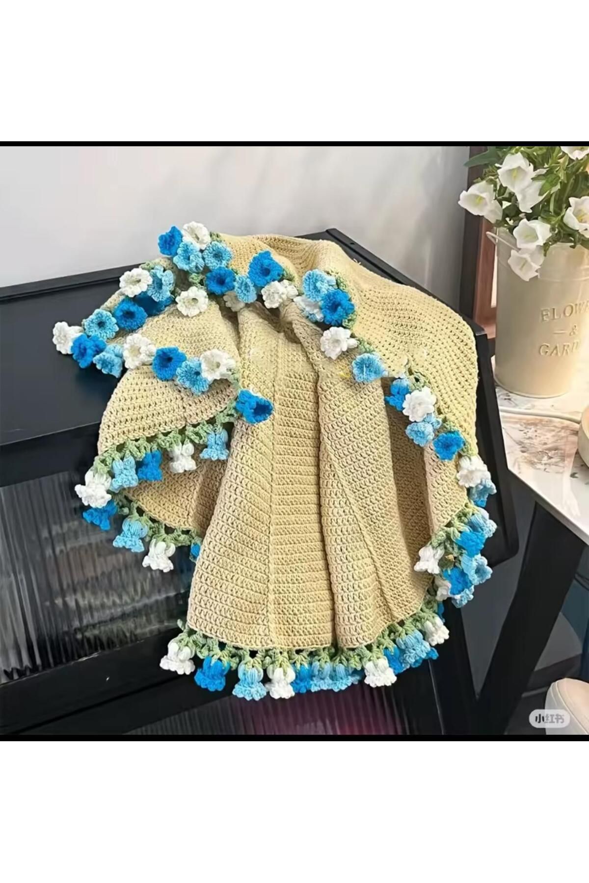 Charme Elegant el örgüsü buket şal