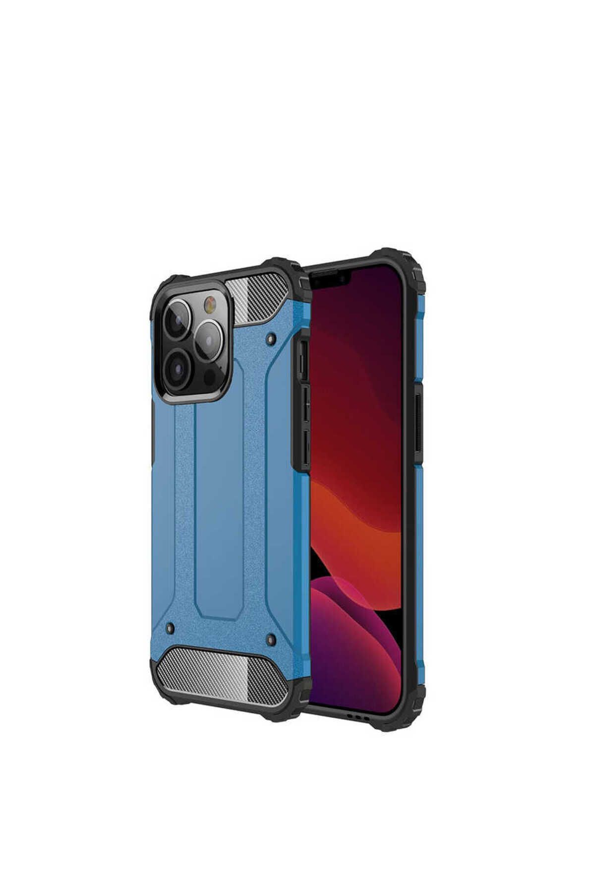 halkhouse Apple iPhone 13 Pro Max Kılıf Zırh Tank Sert Korumalı Silikon Crash Silikon Kapak