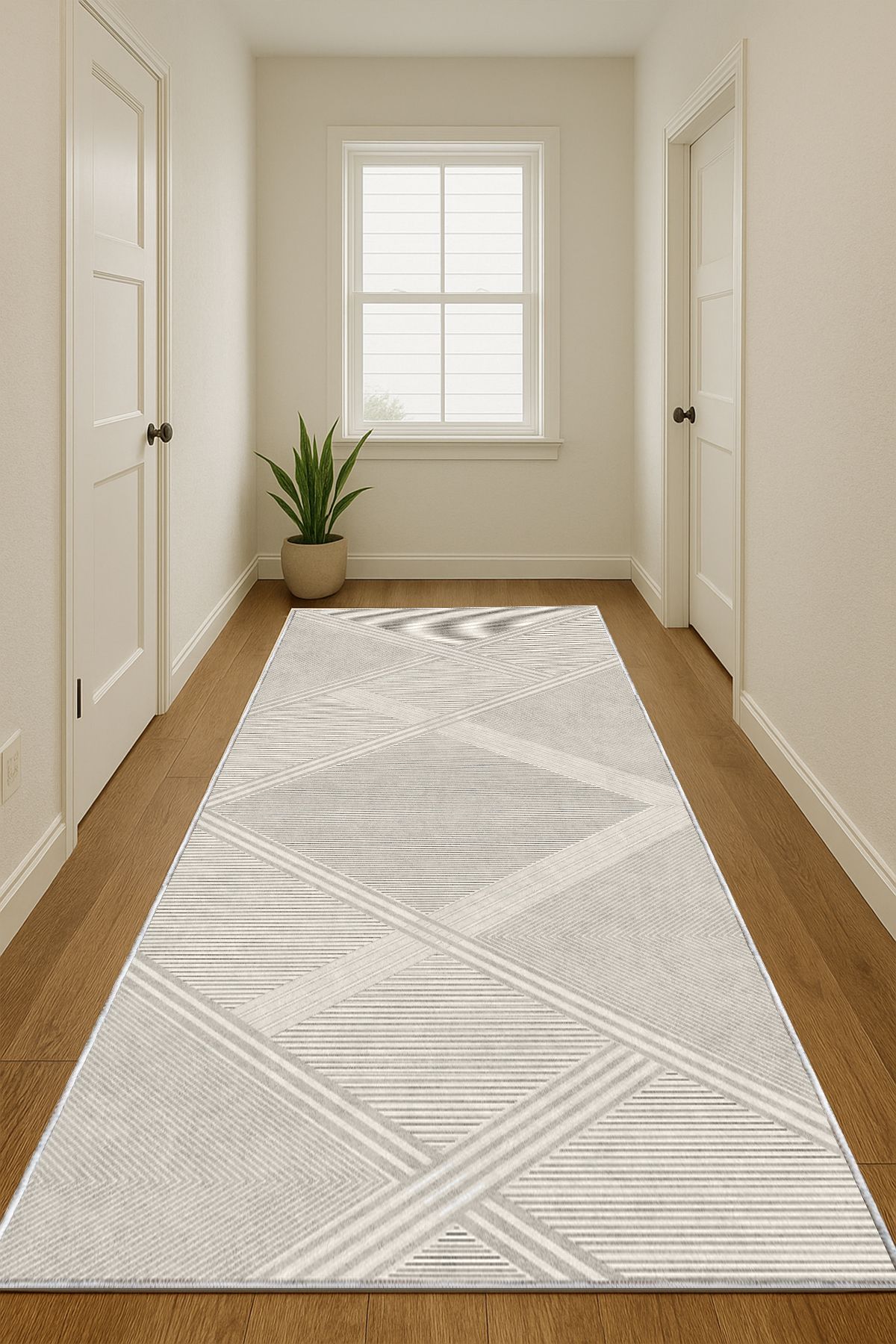 COZIE HOME Makinede Yıkanabilir Kaymaz Taban Leke Tutmaz Modern Kesme Yolluk Mutfak Koridor Halısı Yolluk-60