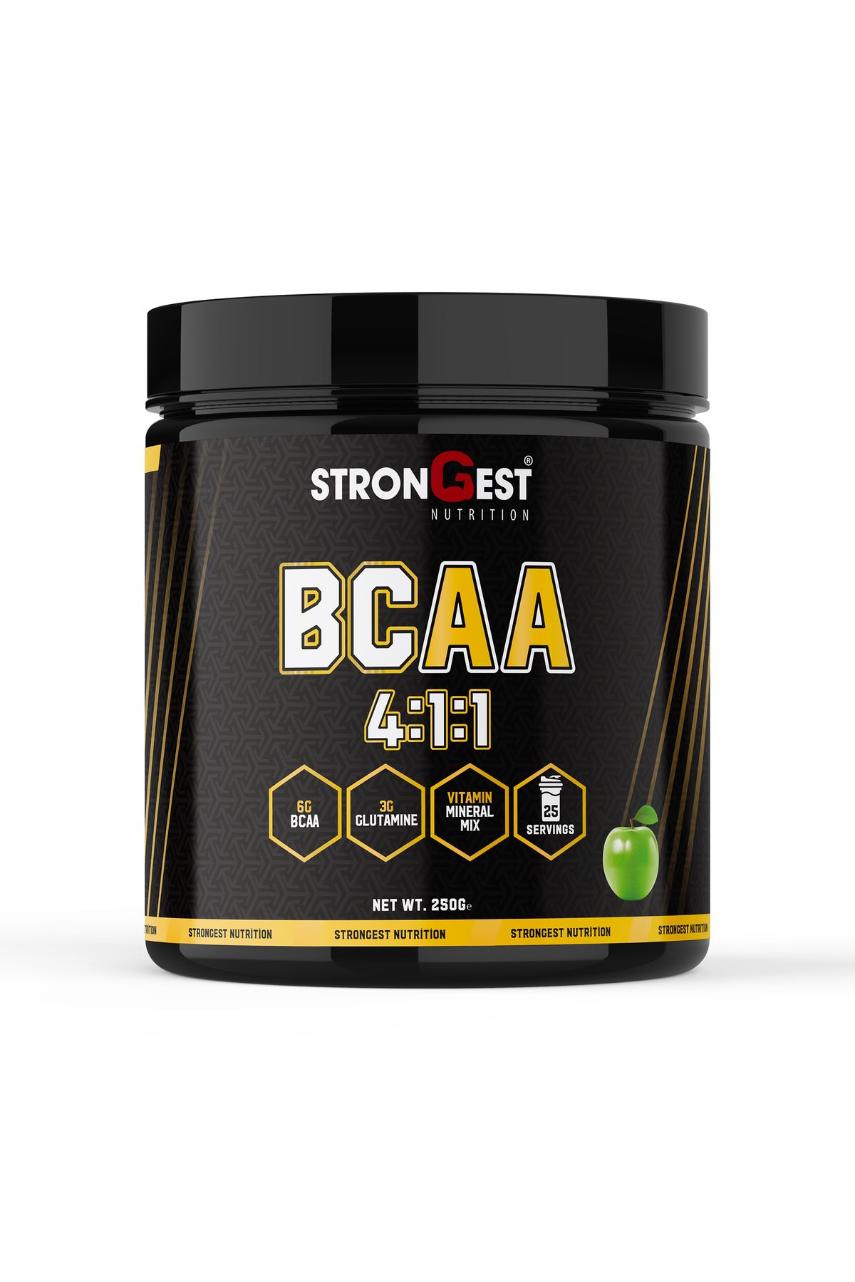 STRONGEST Bcaa 4.1.1 Yeşil Elma Aromalı 250 gr 25 Servis
