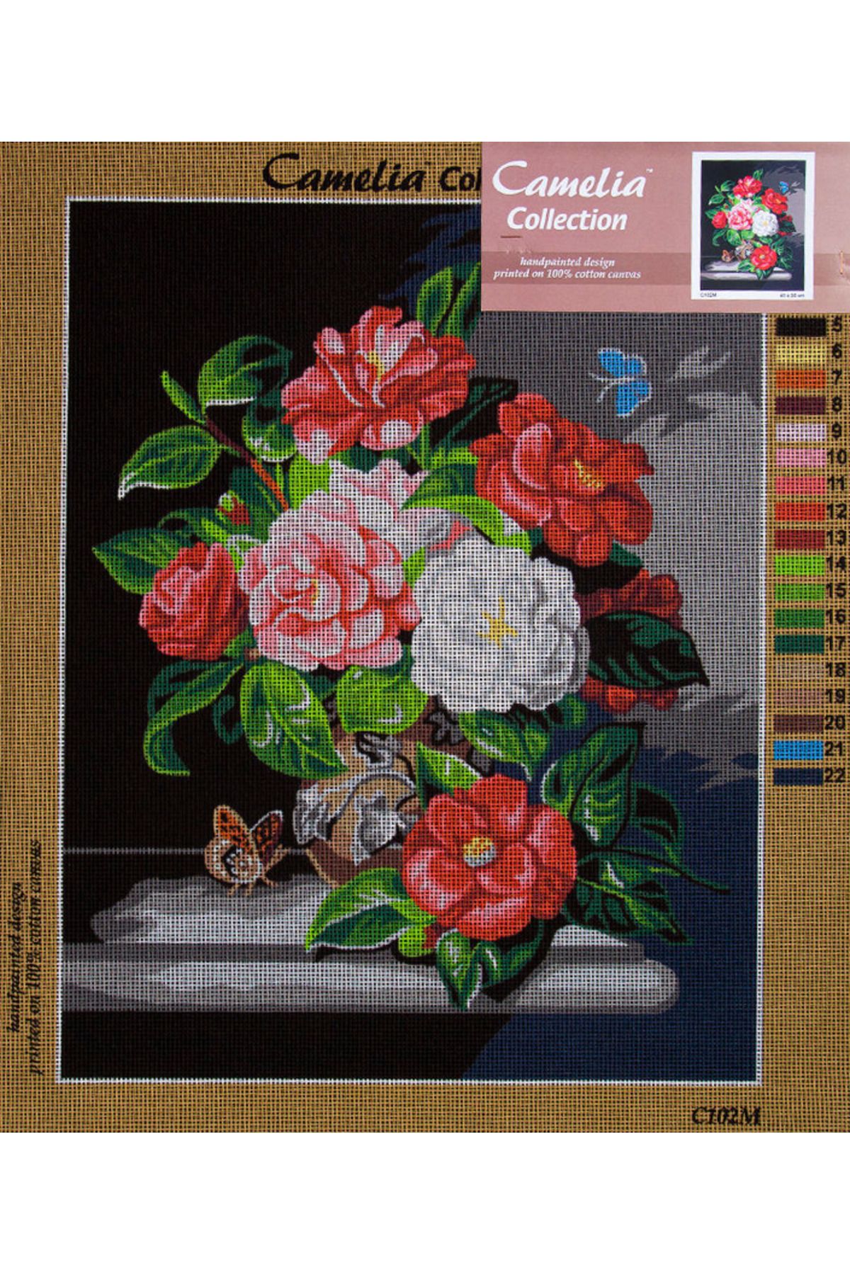Orchidea Camelia Collection Baskılı Goblen Çiçek C102M 40*50 cm
