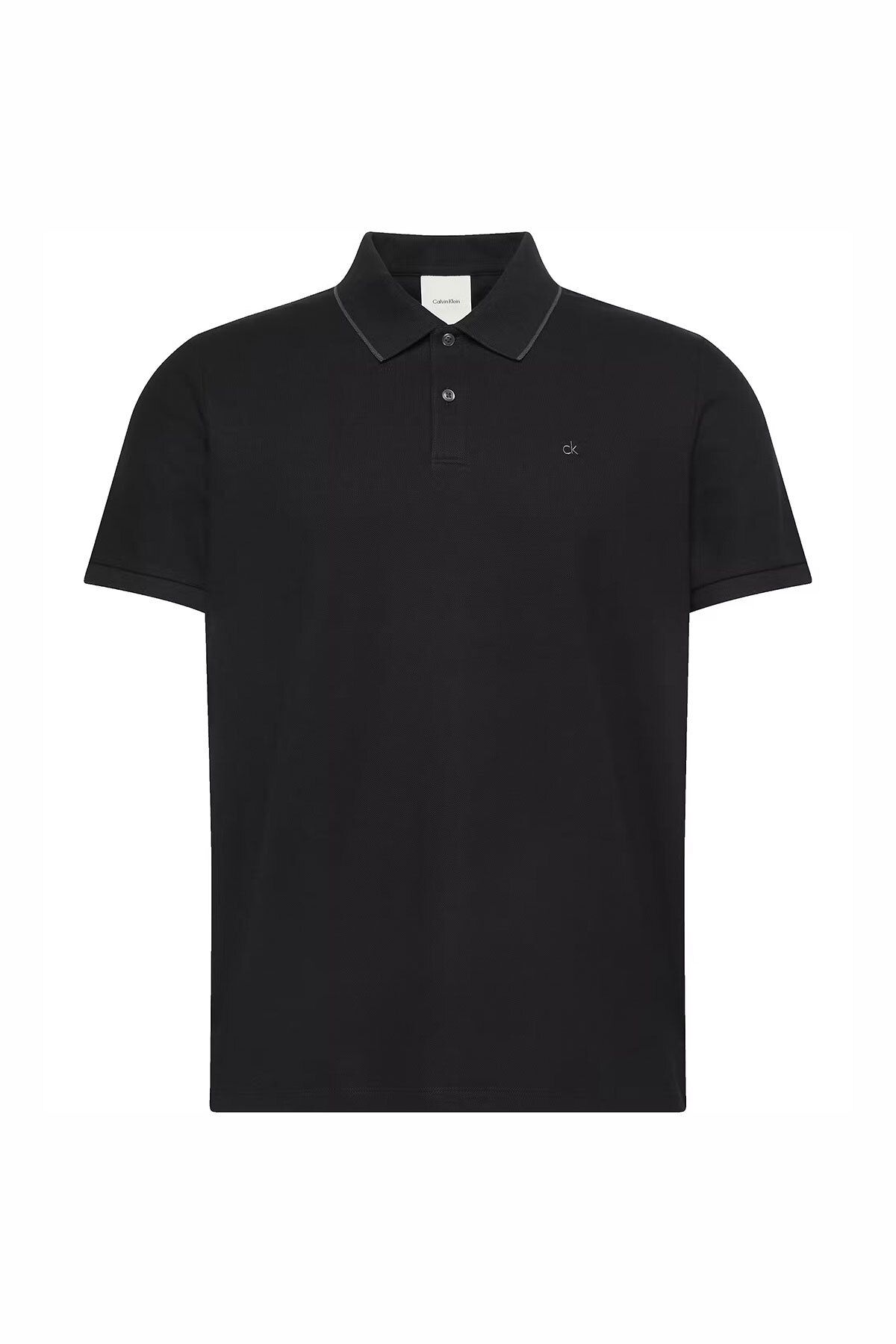 Calvin Klein Erkek SS Refined Pique Klasik Polo T-Shirt - Siyah
