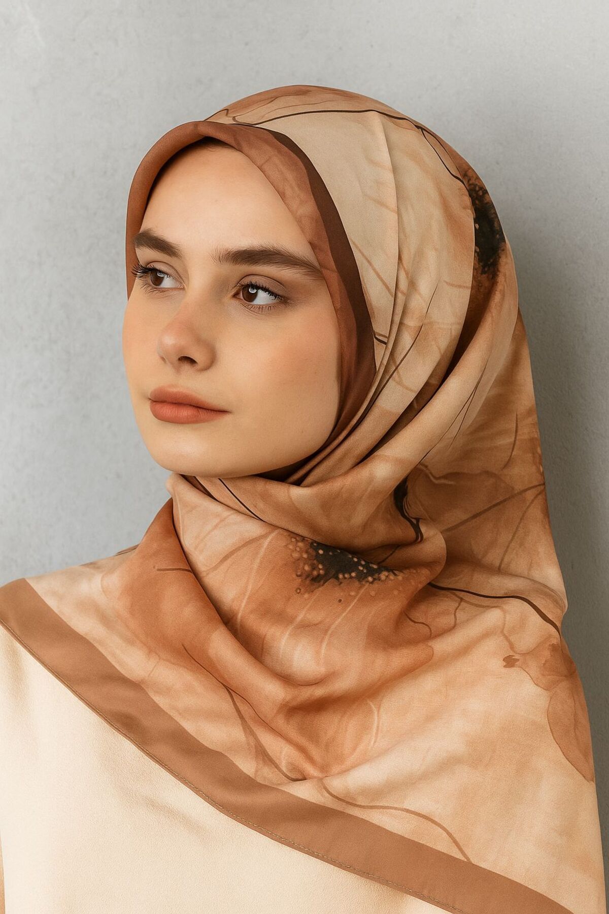 ELZE MODA GELİNCİK DESENLİ PAMUK VUAL ŞAL