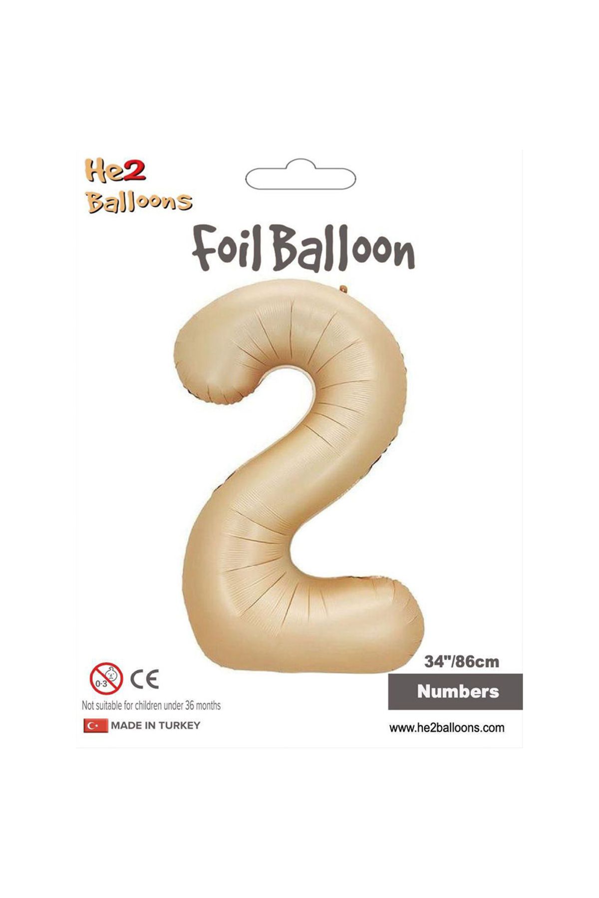 Vipfoni 2 Rakam Karamel Folyo Balon 34"