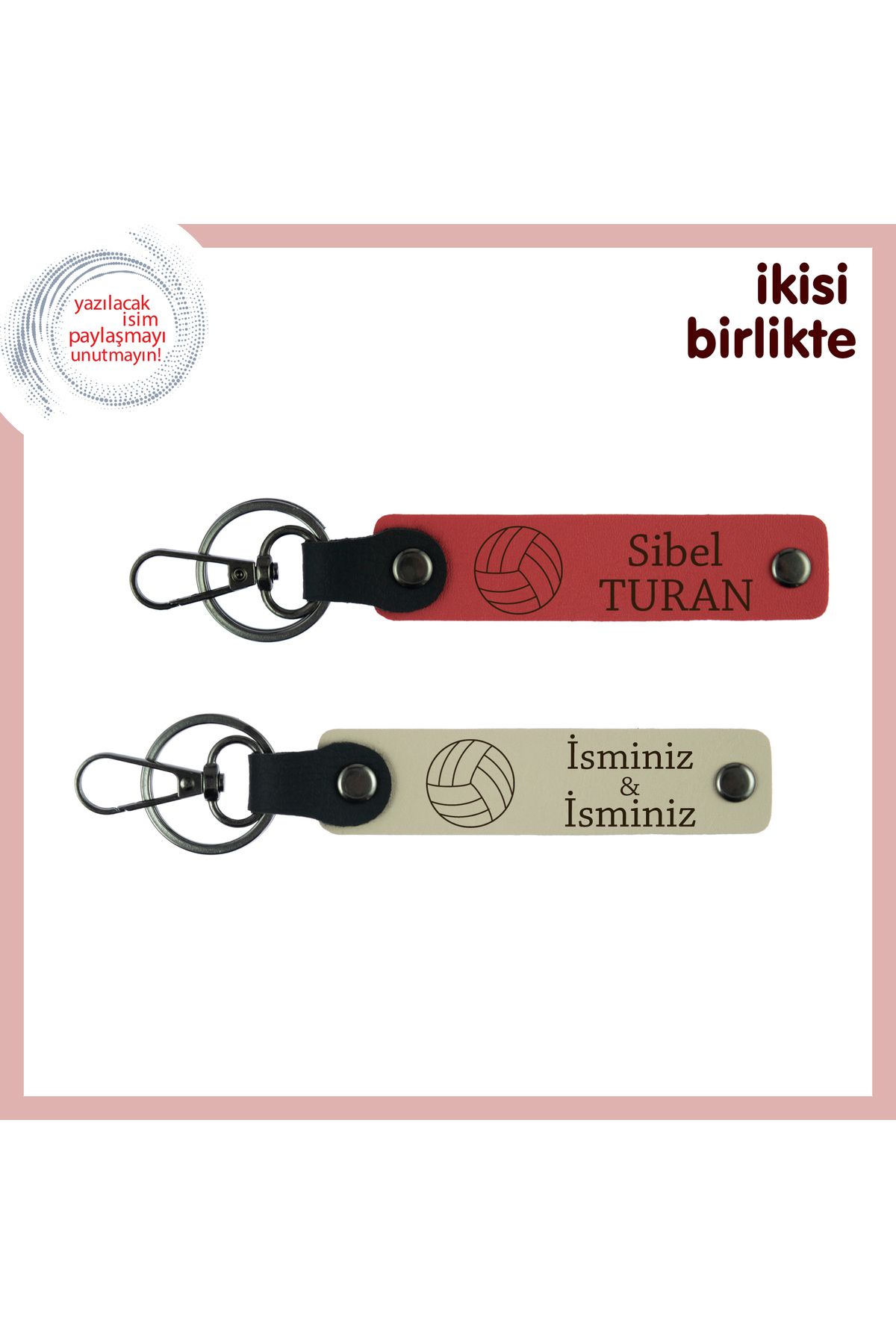 Miaju Antrenöre Teşekkür Etmenin En Sportif Yolu, Kişisel Deri Anahtarlık Takımı x2, Nar Çiçeği-S Kahve