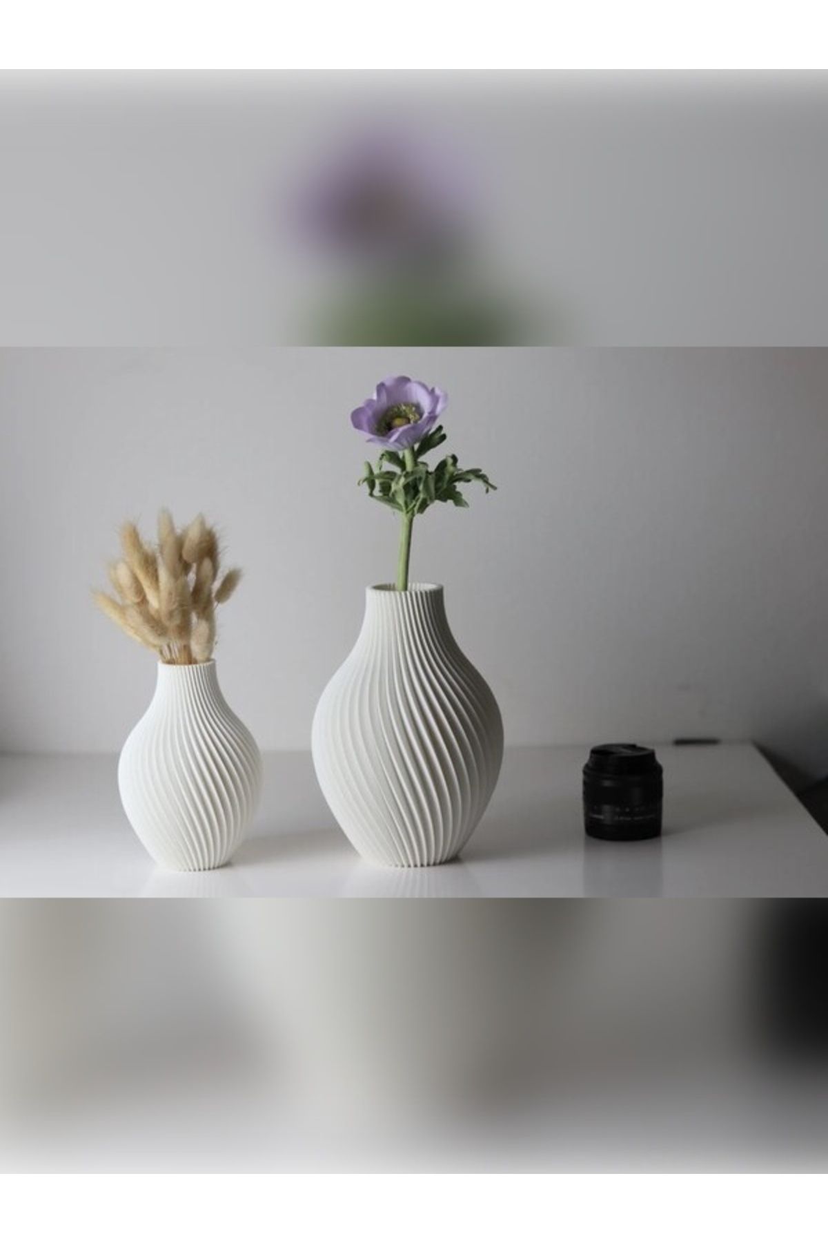 Shapely3D Spiral Formlu Koyu Mavi Dekoratif Vazo