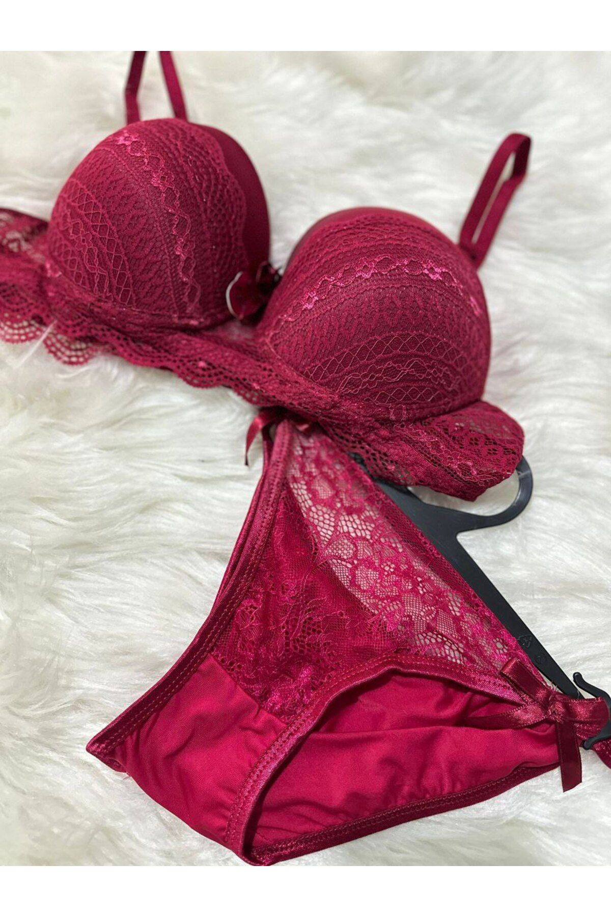 Elmas butik butik elmas kadın dantel tül ve ip detaylı dolgulu sutyen takım