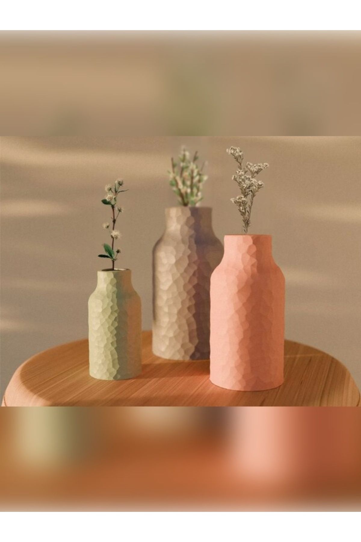 Shapely3D Kırık Doku Yüzeyli Modern 3D Dekoratif Vazo
