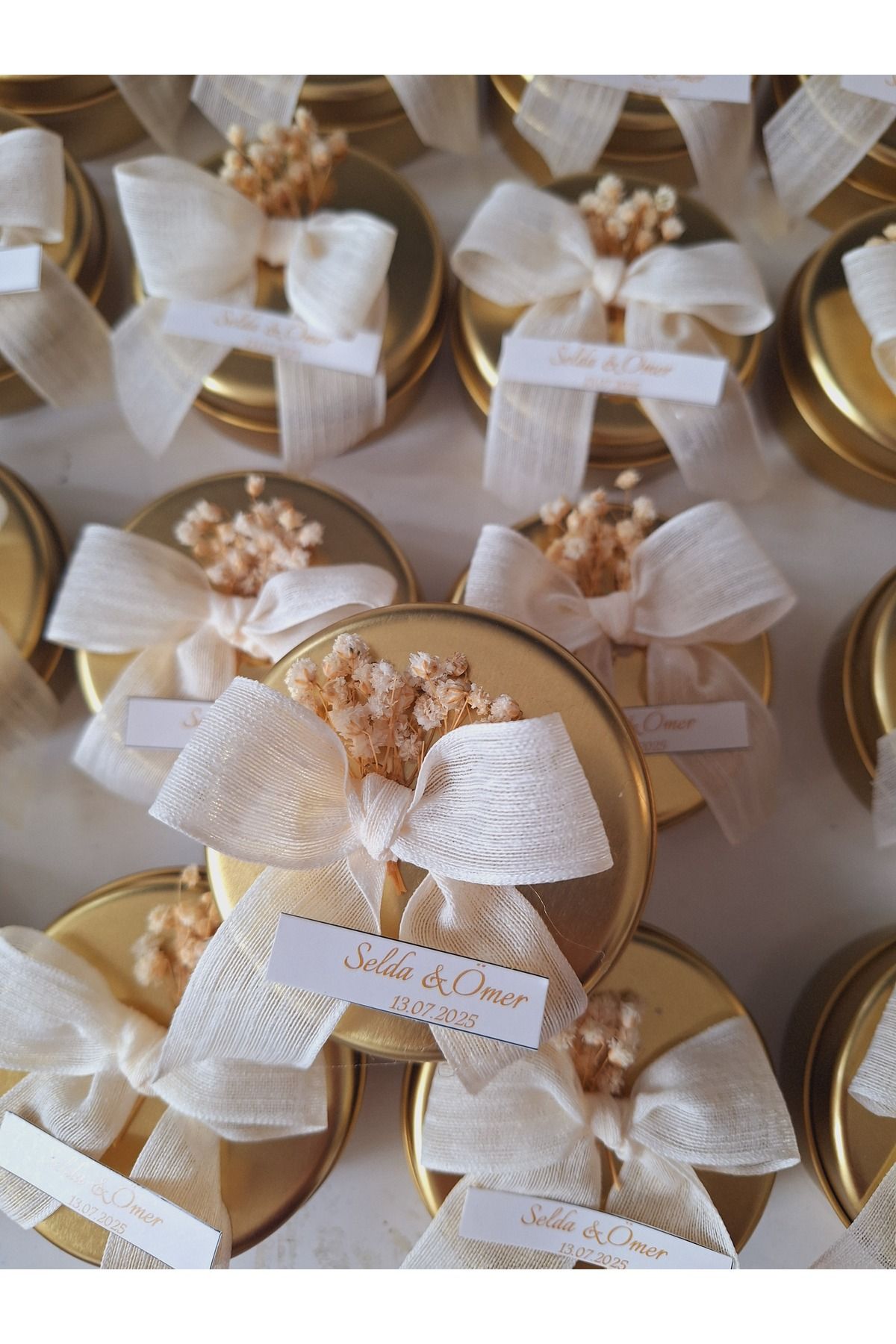 Yakamoz Style Teneke mum gold nişan,nikah,söz,kına hediyelik 10 adet