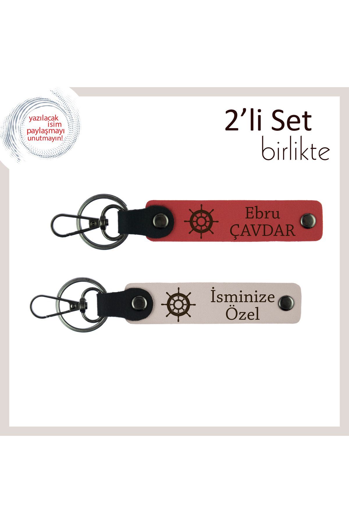 Miaju Yakın Tanıdıklarla Anlam Yüklenen Gemi Motifli Hatıra Set, Kişiselleştirilebilir, Nar Çiçeği-Pudra