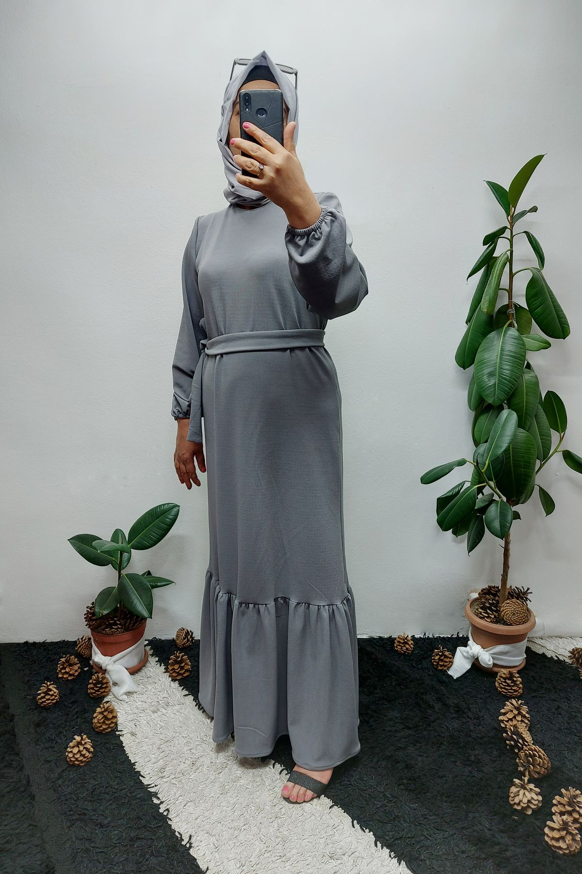 Azra Elbise Altı Fırfırlı Örme Likralı Kumaş