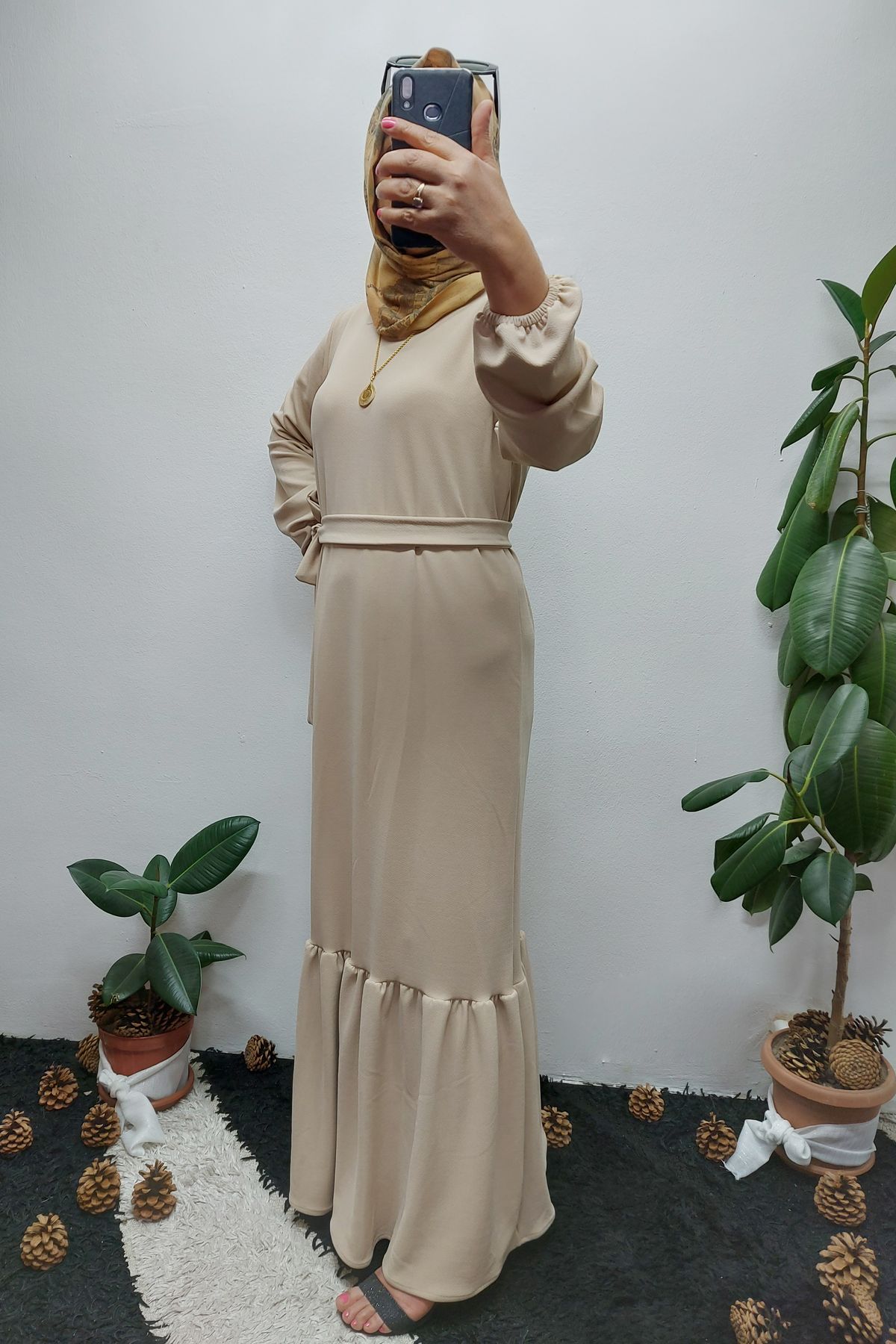 Azra Elbise Altı Fırfırlı Örme Likralı Kumaş
