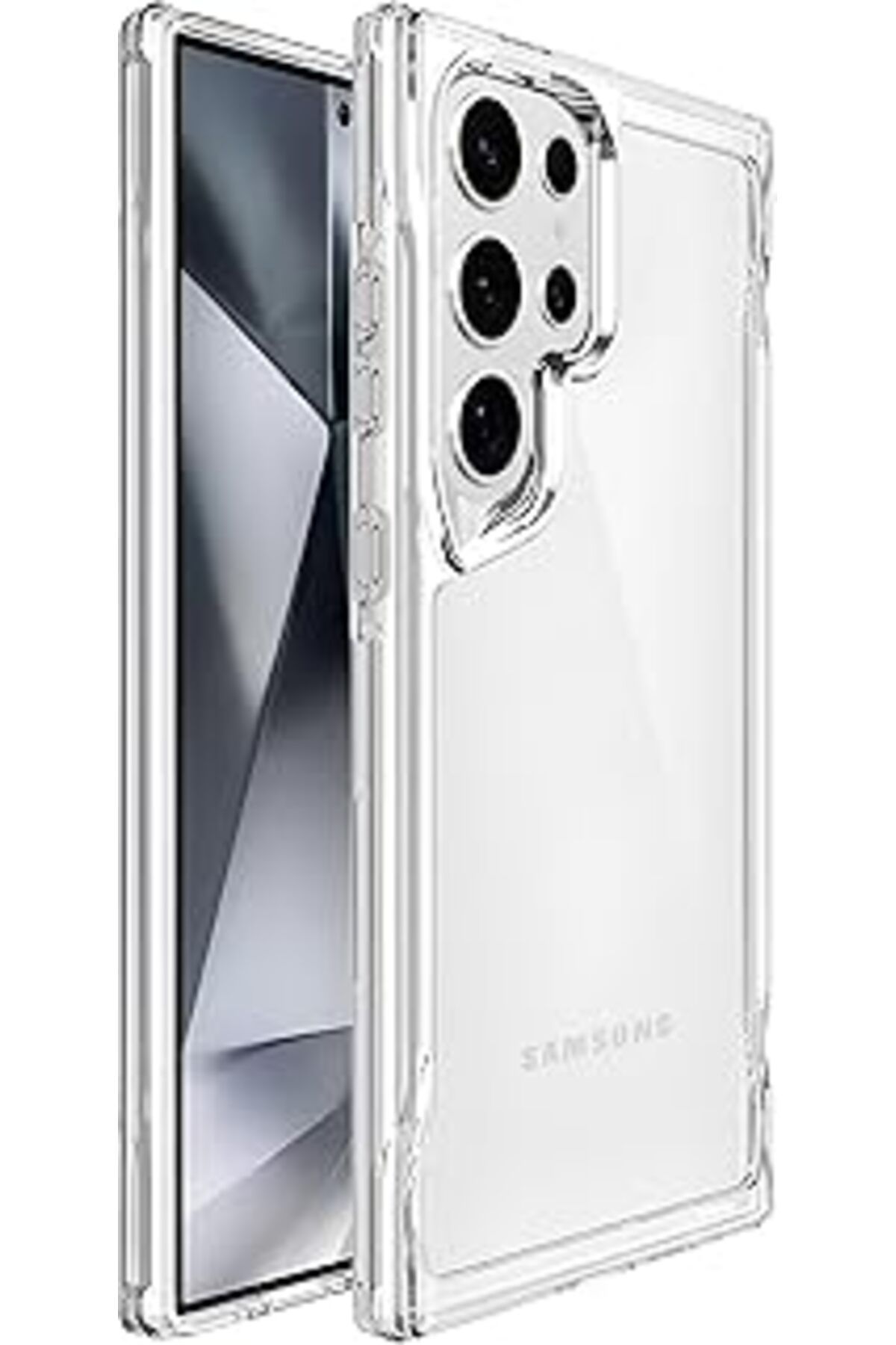Karachil Teknoft Samsung Galaxy S24 Ultra İçin Crystal Armor Serisi Şok Emici Yumuşak Silikon Kenar Arkası S