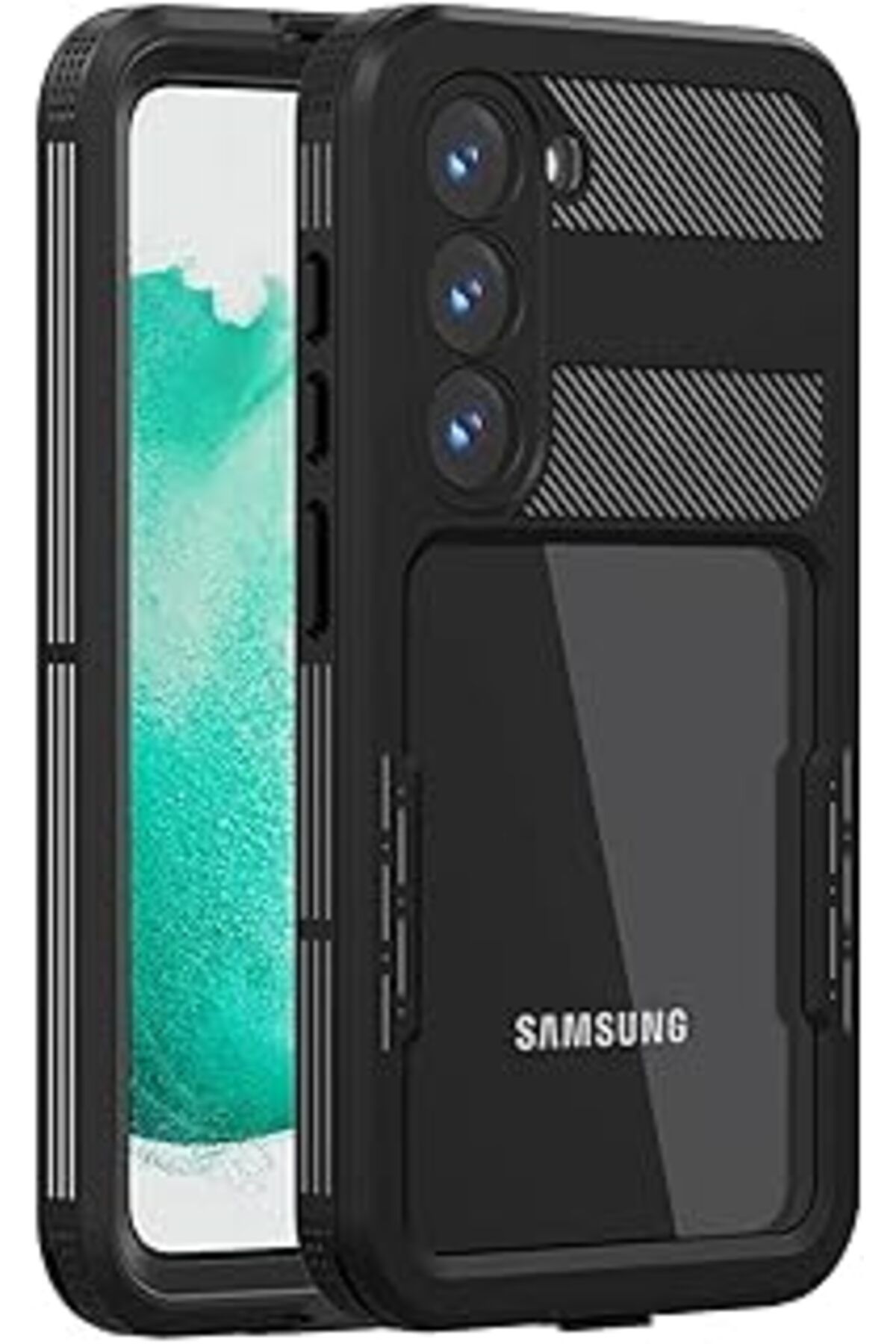 Karachil Microsonic Samsung Galaxy S23 Için Kılıf Waterproof 360 Full Body Protective Siyah [Galaxy S23 Ile