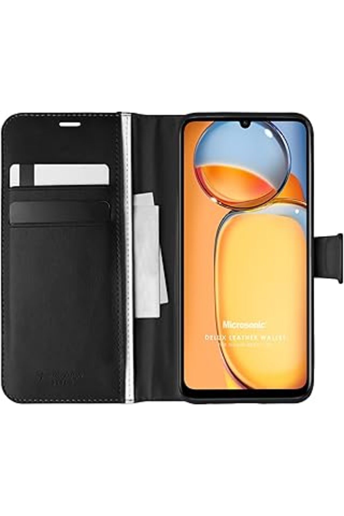 Karachil Microsonic Xiaomi Redmi 13C Için Kılıf Delux Leather Wallet Siyah [Redmi 13C Ile Uyumlu Kılıf - Siy