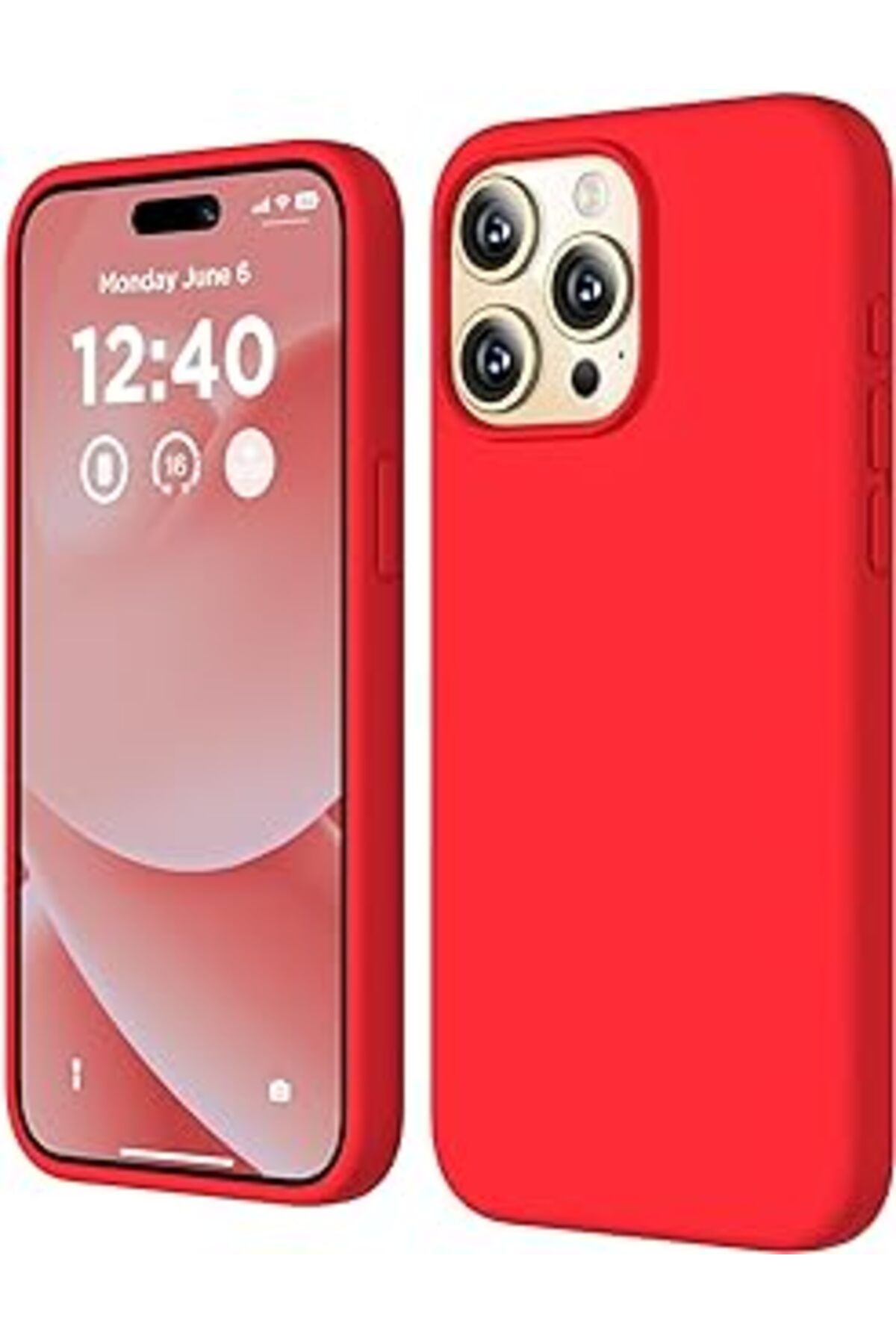 Karachil Uruchi Apple Iphone 15 Pro Kılıf 6.1 Ile Uyumlu, İnce Sıvı Silikon 3 Katmanlı Tam Kaplamalı Yumuşak
