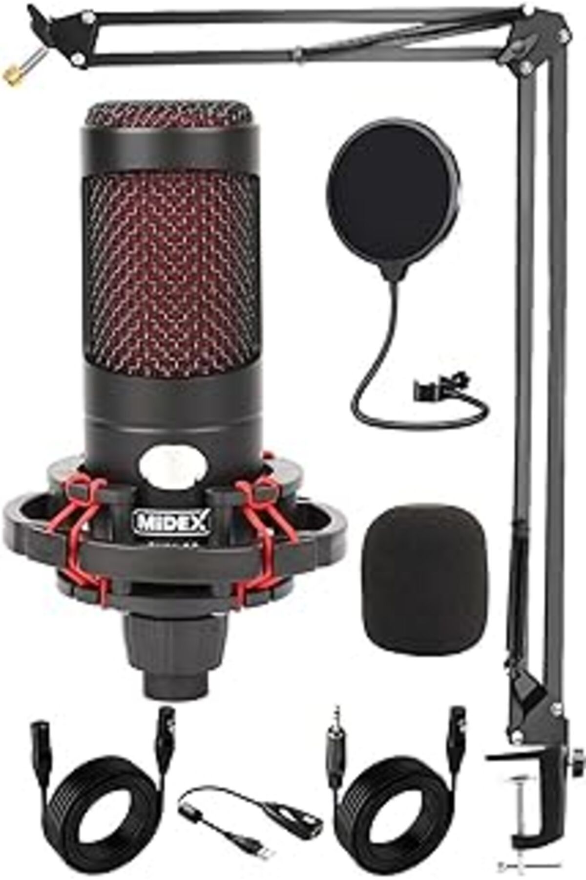 Karachil Midex Cxn-30 Paket-1 Condenser Mikrofon Stand Pop Filtre Seti