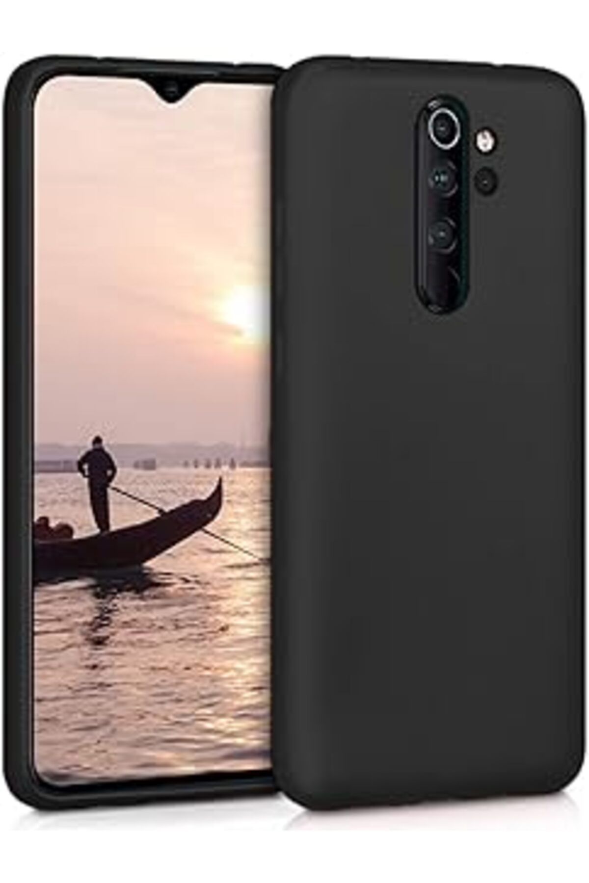 Karachil Microsonic Matte Silicone Xiaomi Redmi Note 8 Pro Için Kılıf Siyah [Redmi Note 8 Pro Ile Uyumlu Kıl