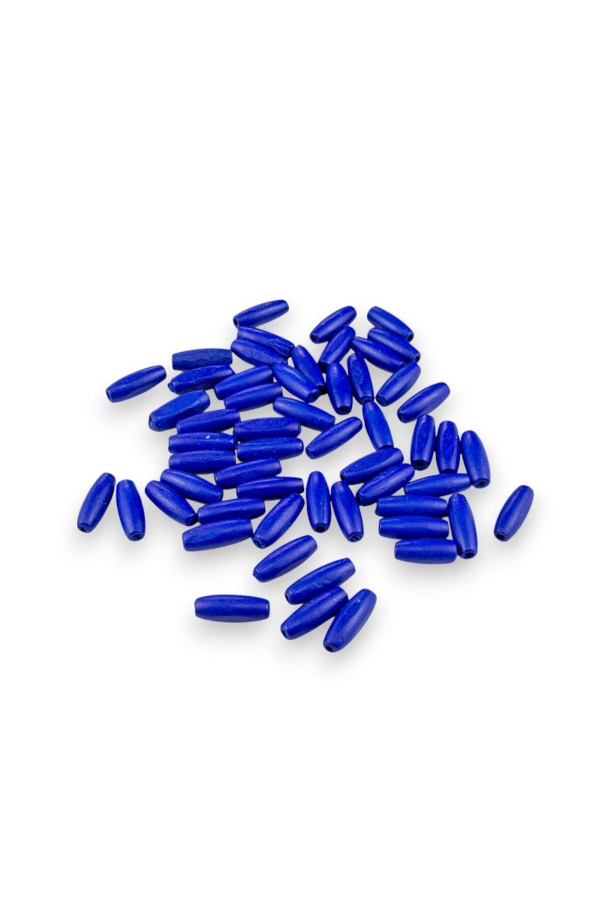 Serhat Aksesuar ve El İşçilik 12 Mm Arpa Saks Mavisi (22X6 MM) Ahşap Boncuk 35 gr (100 ADET)