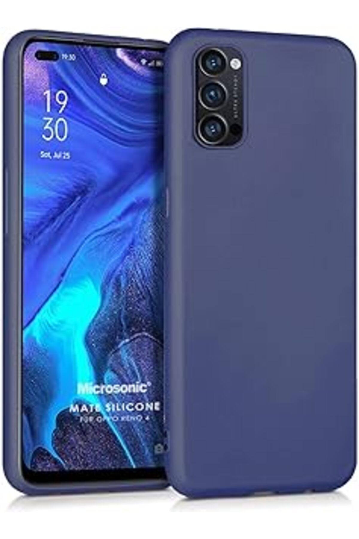 Karachil Microsonic Matte Silicone Oppo Reno 4 Için Kılıf Lacivert [Reno 4 Ile Uyumlu Kılıf - Lacivert]