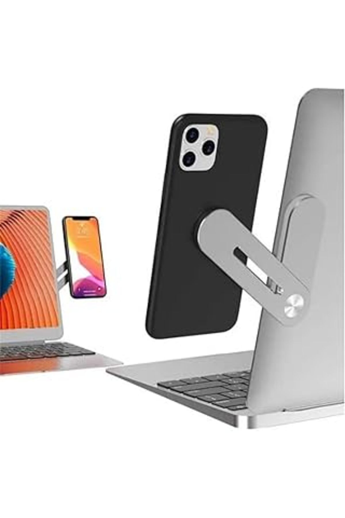 Pazarcan Livx Ability Metal Ayarlanabilir Laptop Ve Monitör Yanı Manyetik Telefon Tutucu Mıknatıslı Stand 3M