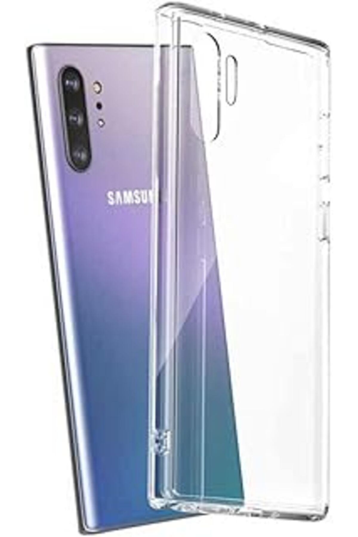 Karachil Kzy İletişim Samsung Galaxy Note 10 Plus Kapak Şeffaf Süper Silikon Kılıf