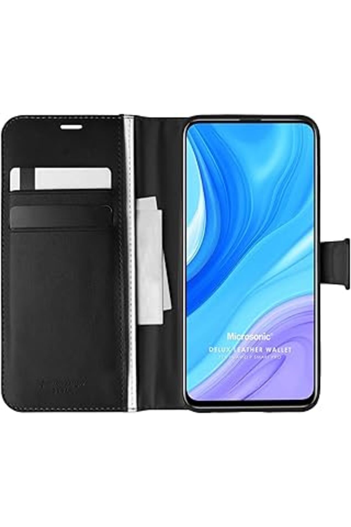 Karachil Microsonic Huawei P Smart Pro Için Kılıf Delux Leather Wallet Siyah [P Smart Pro Ile Uyumlu Kılıf -
