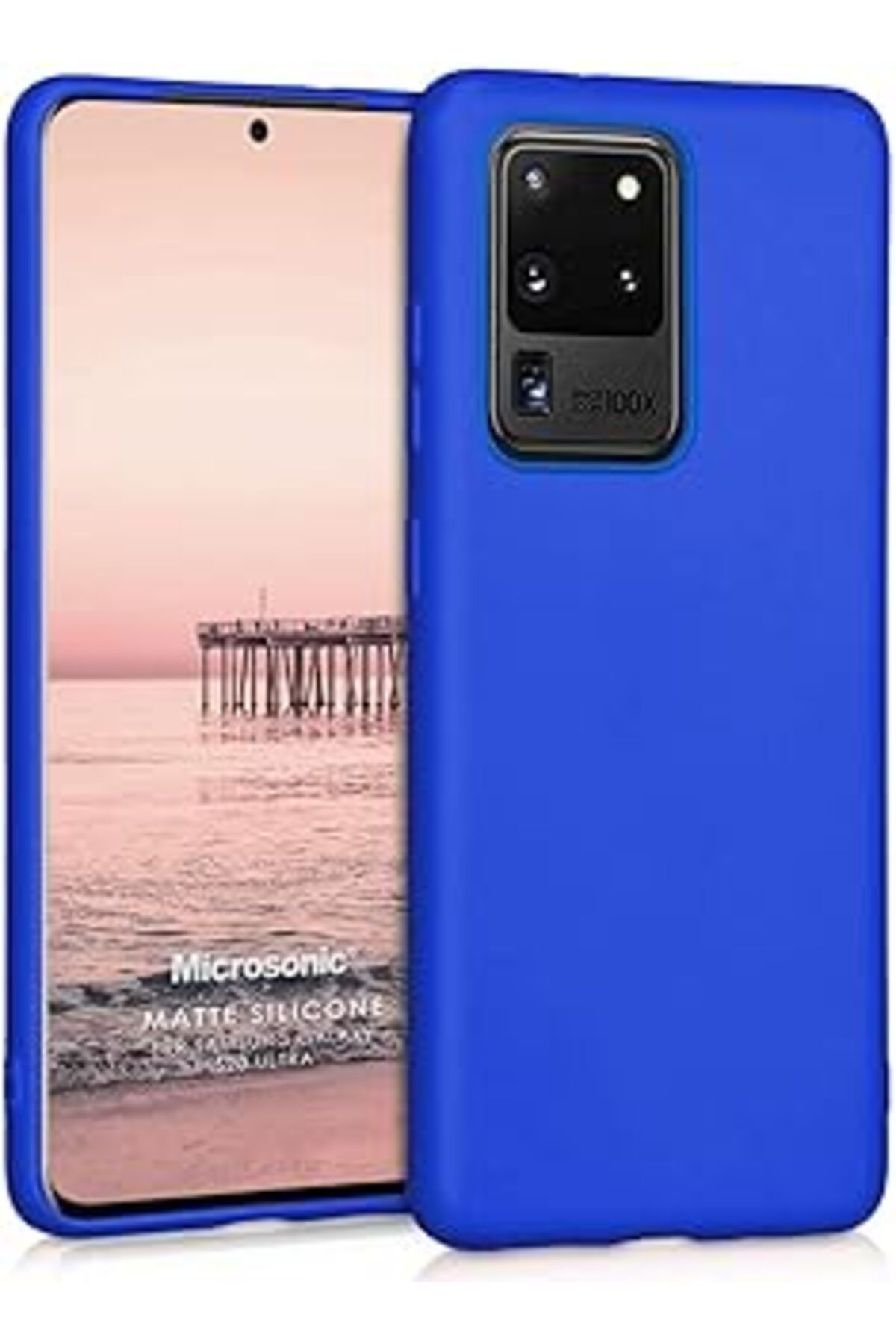 Karachil Microsonic Matte Silicone Samsung Galaxy S20 Ultra Için Kılıf Mavi [Galaxy S20 Ultra Ile Uyumlu Kıl