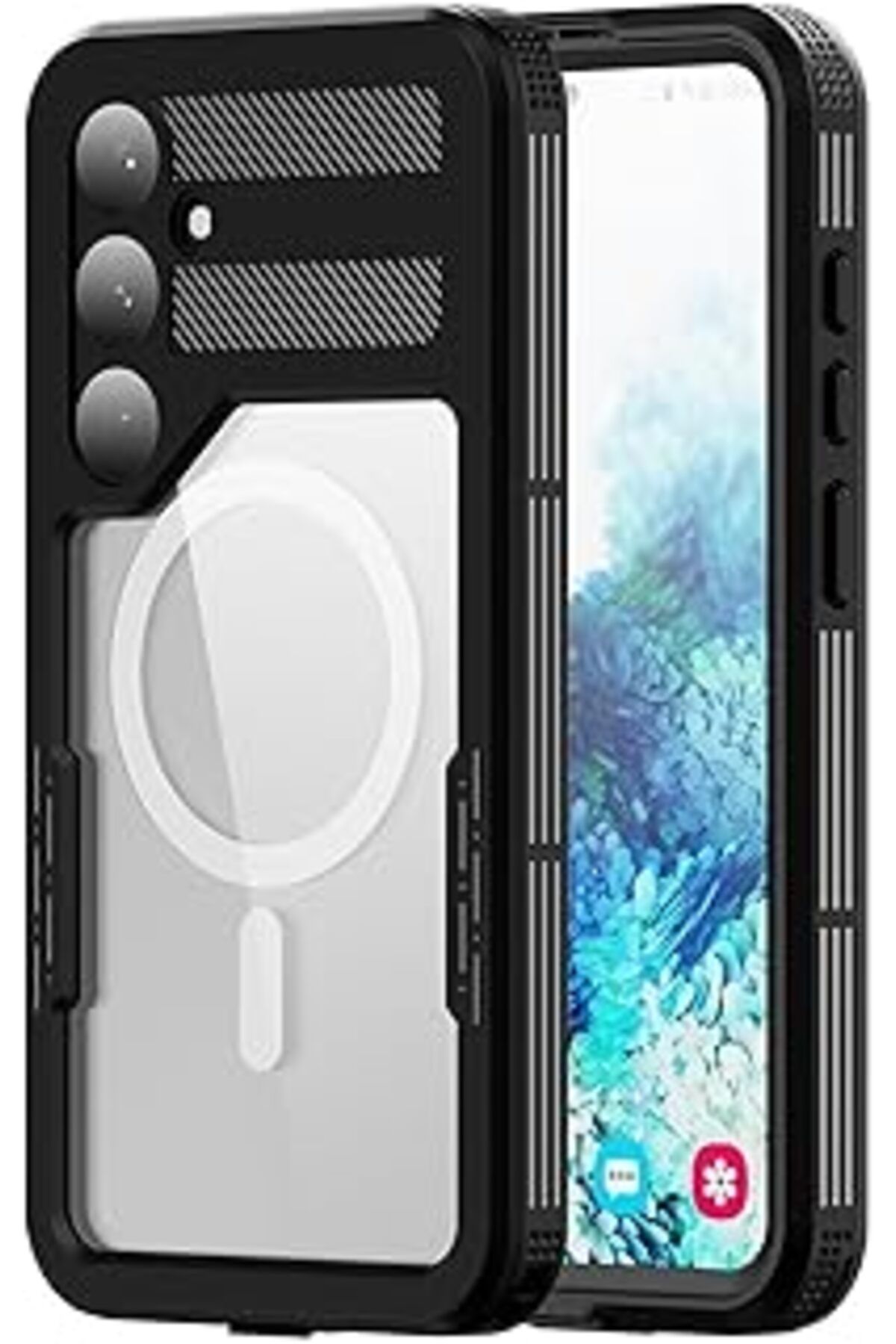 Karachil Microsonic Samsung Galaxy S24 Için Kılıf Waterproof 360 Full Body Protective Siyah [Galaxy S24 Ile