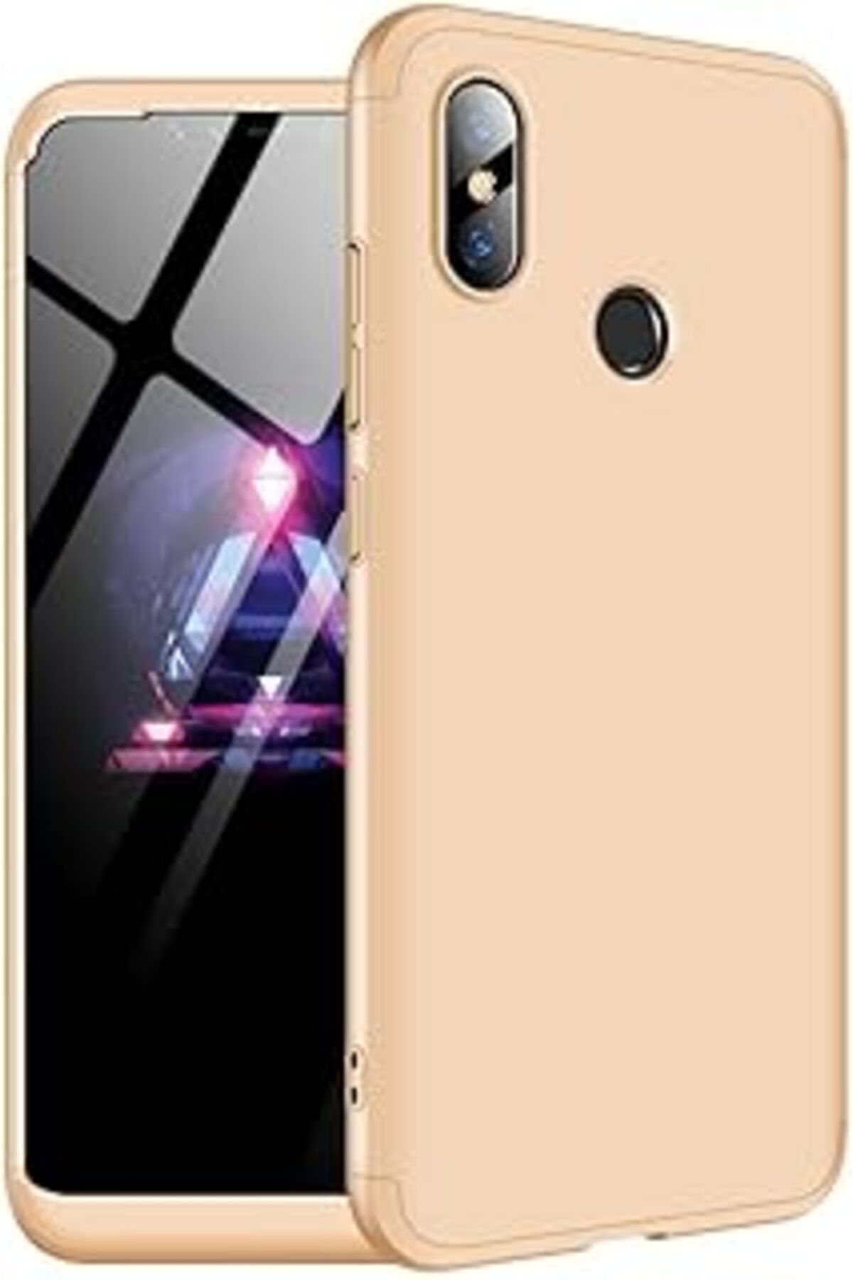Karachil Microsonic Xiaomi Mi 8 Se Için Kılıf Double Dip 360 Protective Gold [Mi 8 Se Ile Uyumlu Kılıf - Gol