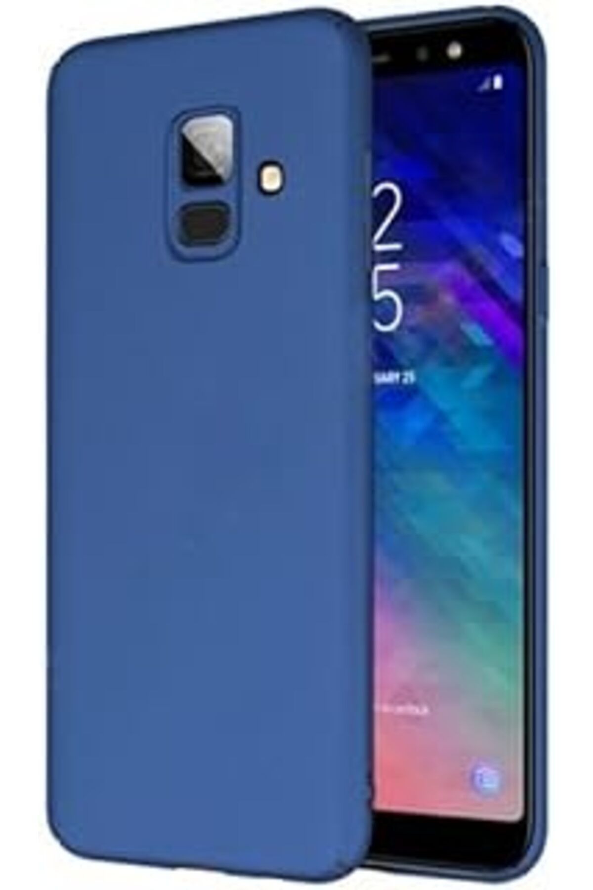 Karachil Samsung Galaxy J6 2018 Uyumlu Sert Rubber Silikon Kılıf (Mavi)