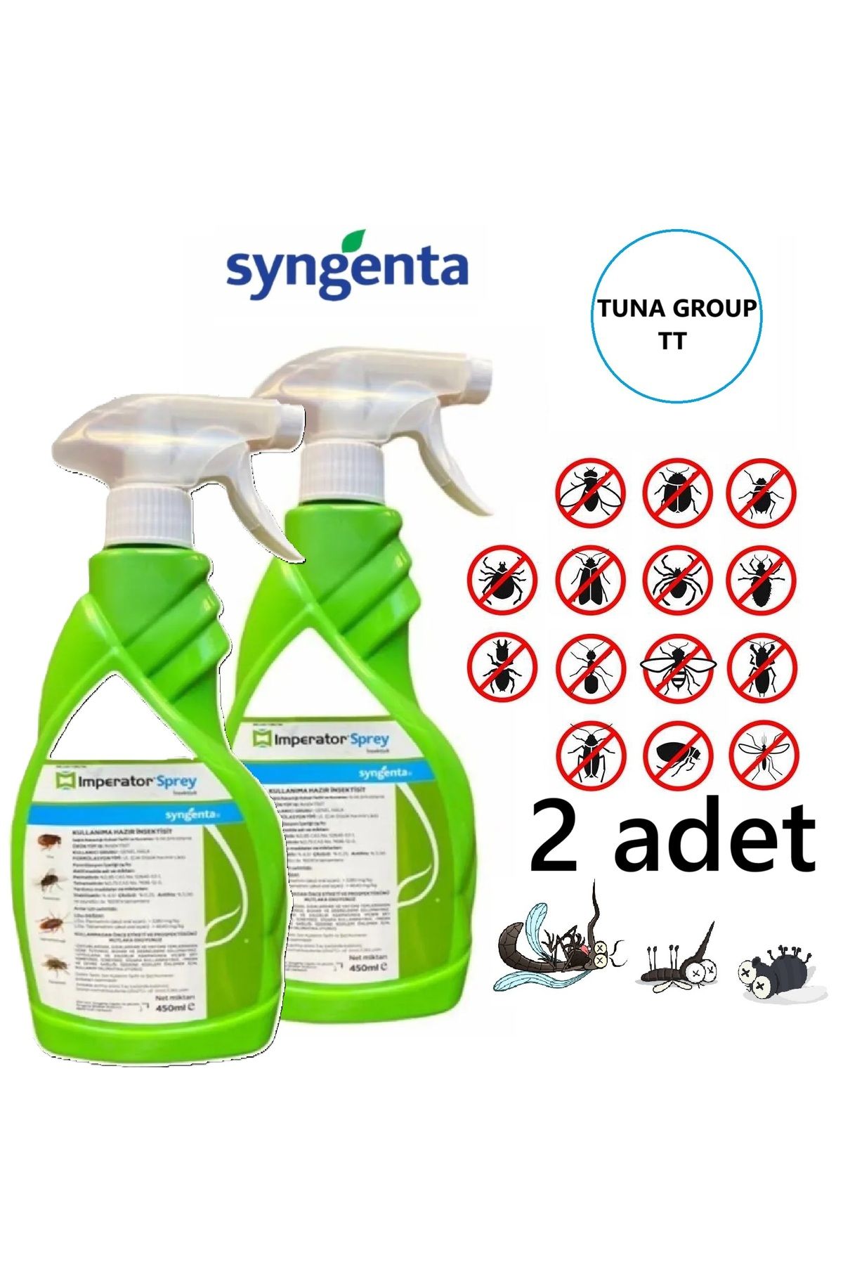 SYNGENTA Imperator Sprey 450 ML ( 2 adet) Karınca -kene- Sinek- Hamamböceği İLACI (kokusu vardır. S.K.T 2027)