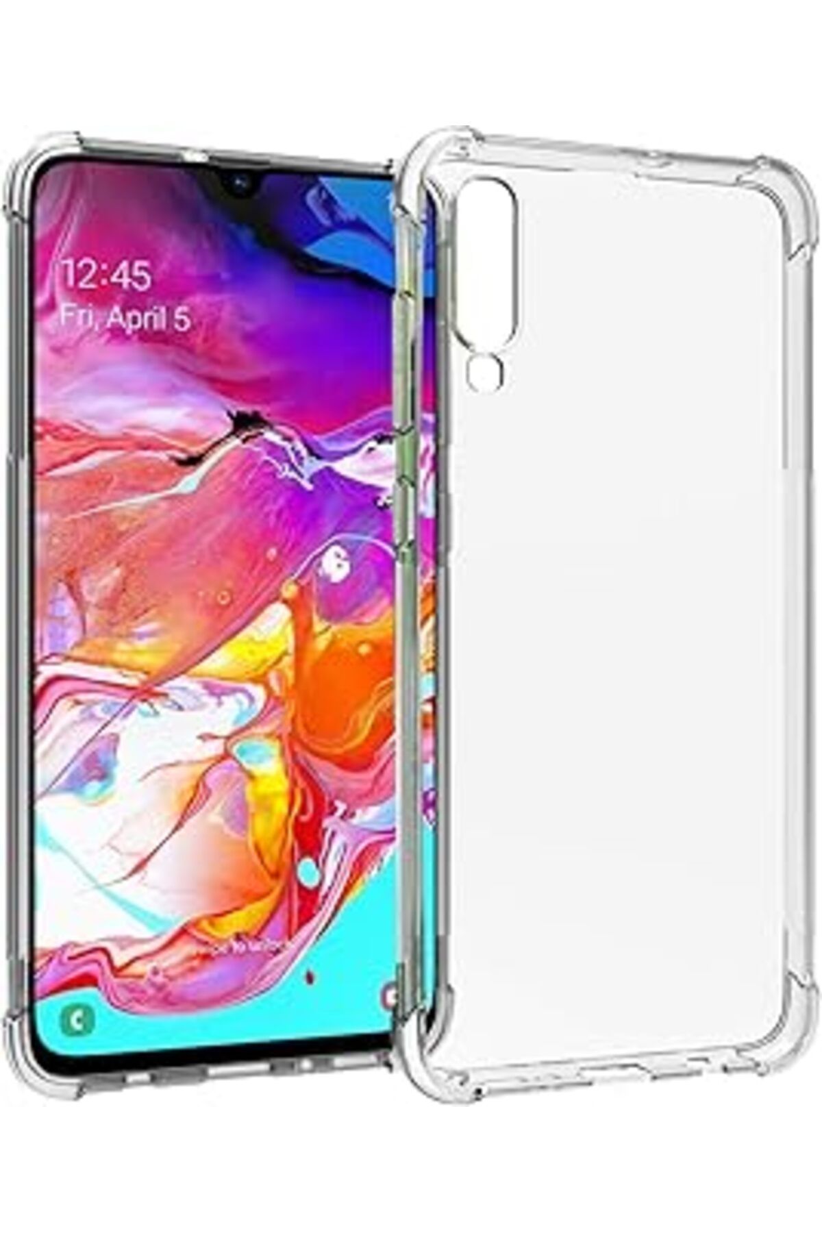 Karachil Kzy İletişim Samsung Galaxy A70 Şeffaf Airbag Antishock Köşe Korumalı Silikon Kılıf